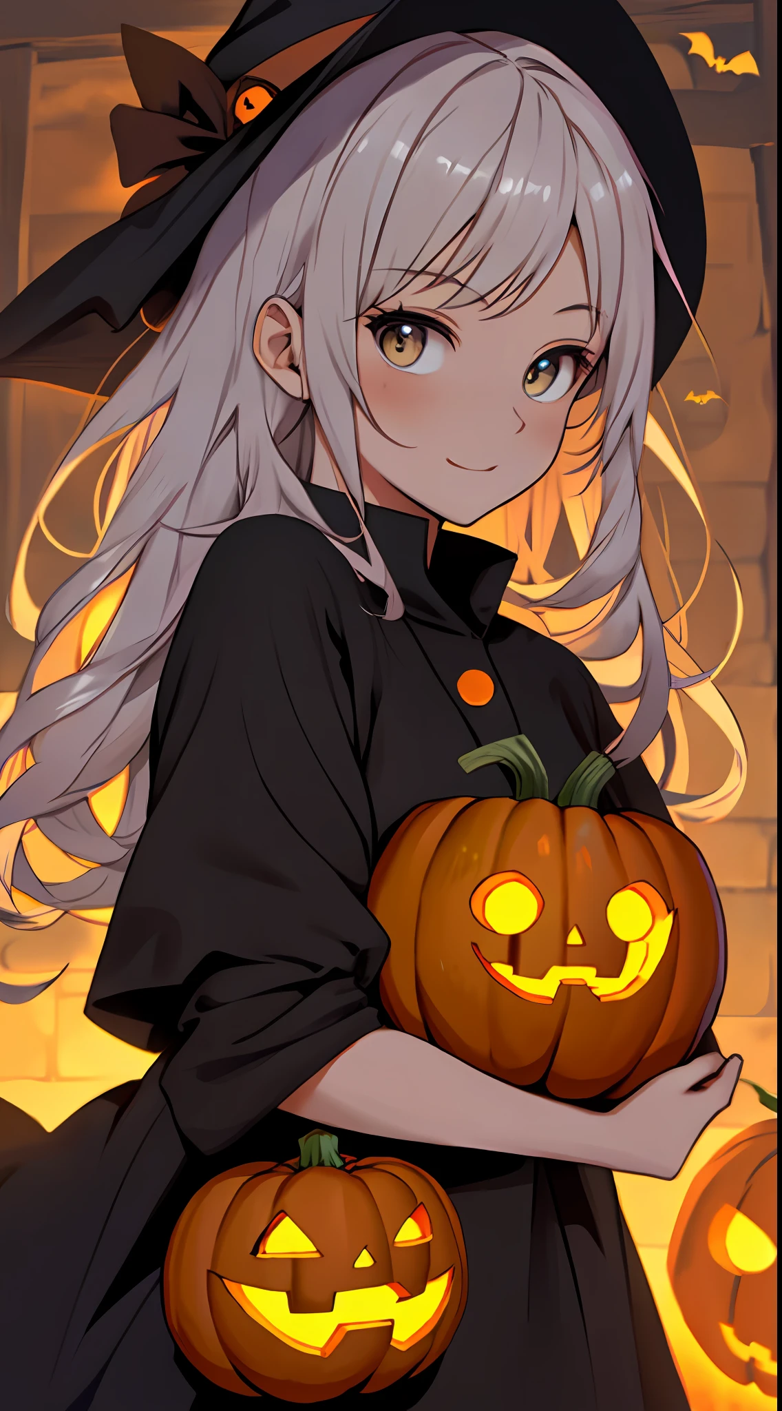 Halloween pumpkin, cute bright eyes