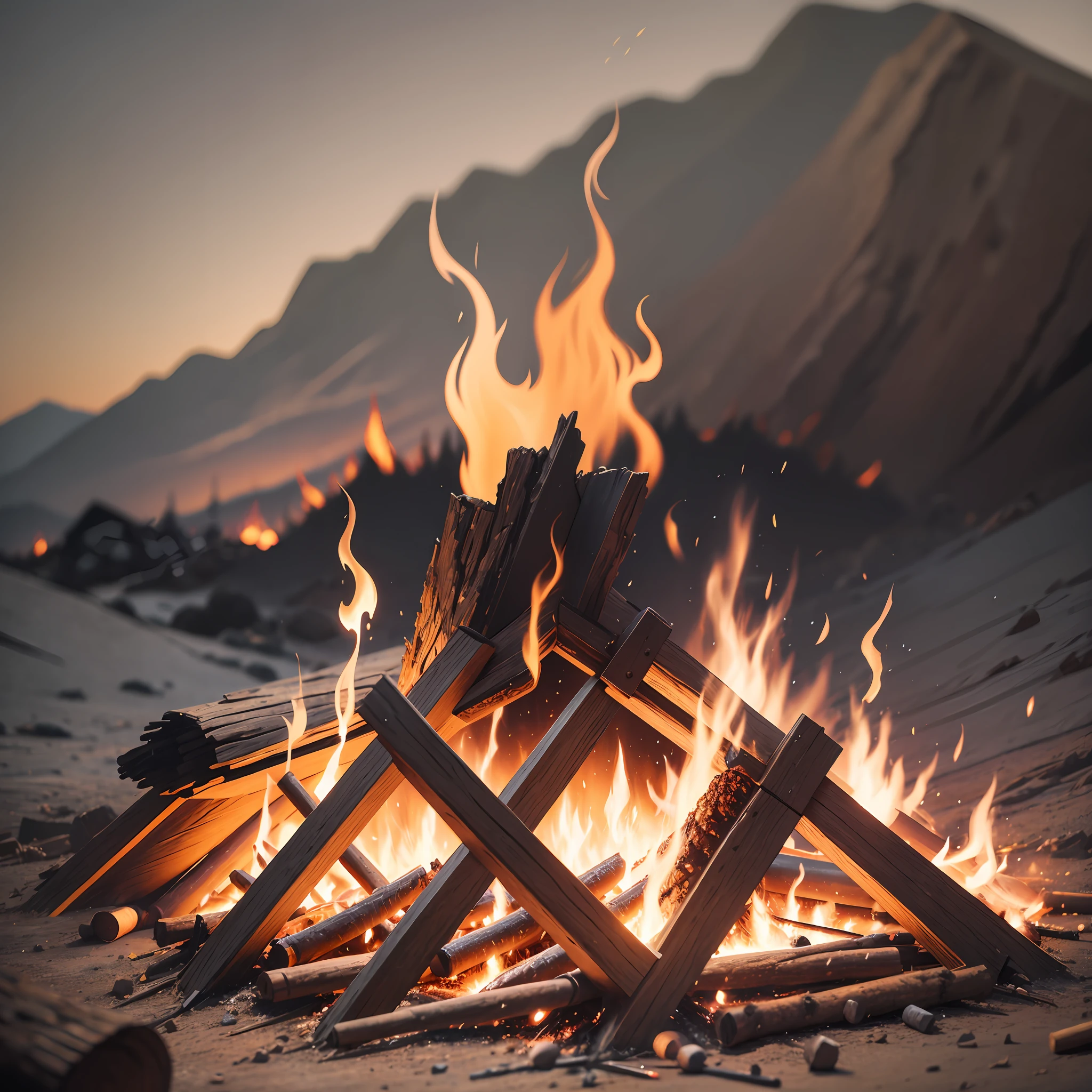 Photograph of a campfire, hyper realistic --auto --s2