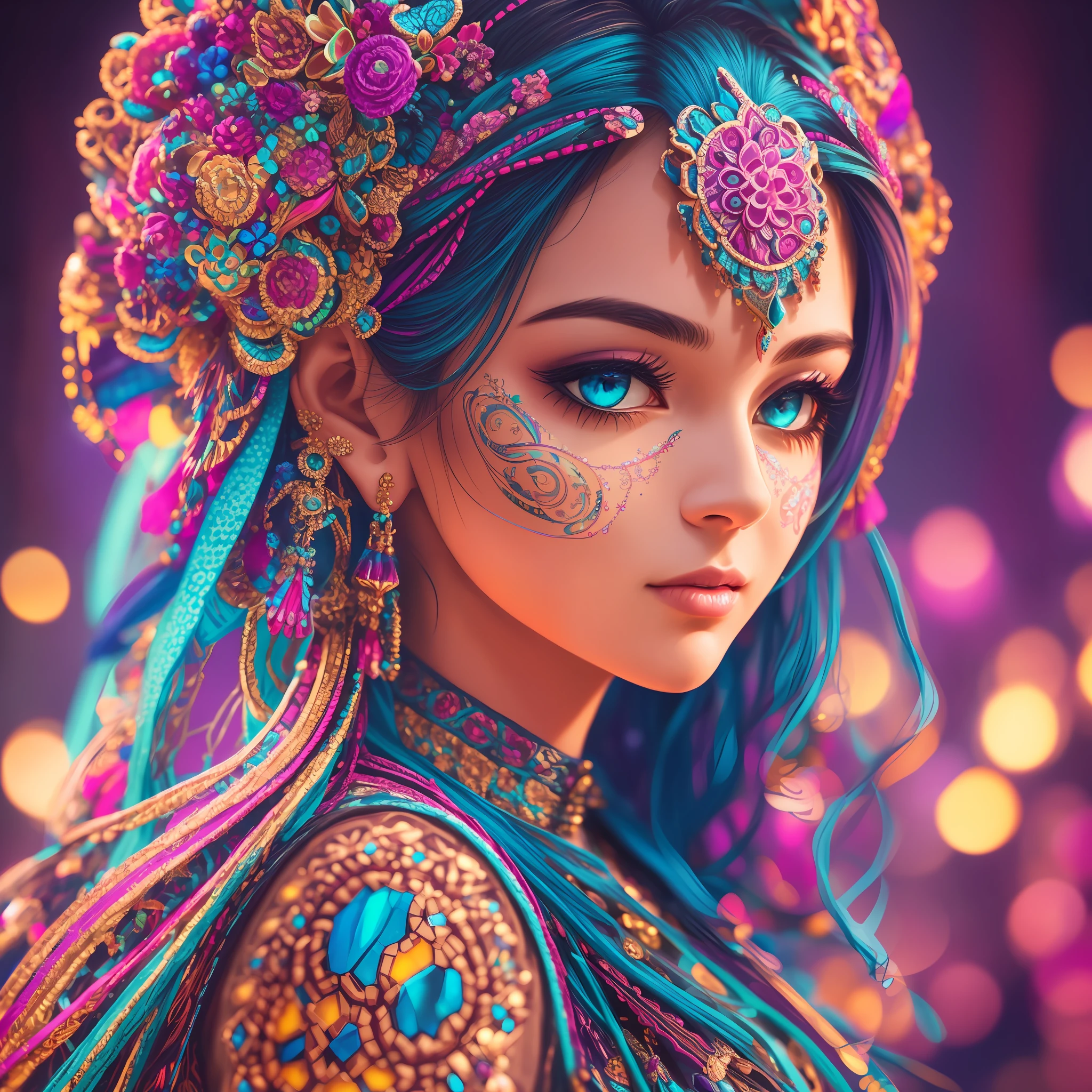 A photograph of a woman you think is beautiful, intricately maximalist-detailed, vibrant, vivid, epic, smooth, cinematic, 4K, backlit, and a deep depth of field.
