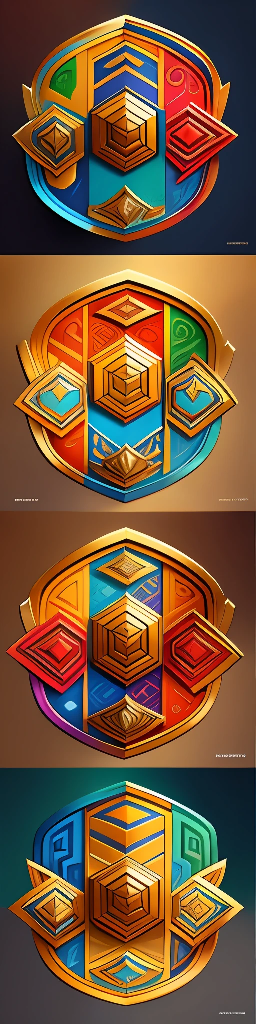 A cartoon style shield logo with vibrant colors, It features a well-planned design, with sophisticated features and defined contours, Strong texture and frontal perspective, Motor Gráfico Leonardo Diffusion, motor de Renderização Leonardo style, Prompt Magic v2, 2024x2024 Px, Guidance Scale 1, Strength 0.1 --auto --s2
