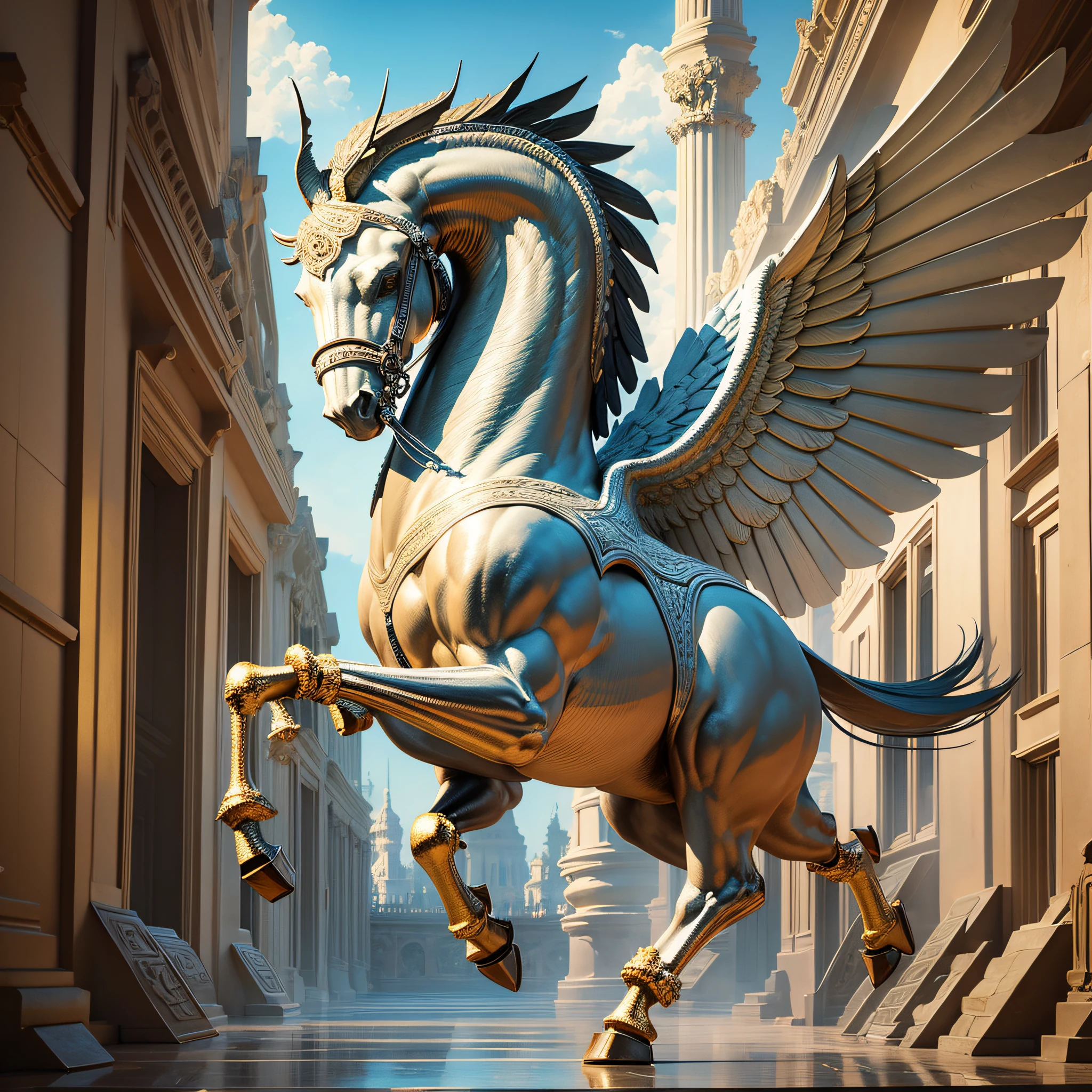 Masterpiece, best quality, {best quality}, {{masterpiece}}, {highres}, {{pegasus}} --auto --s2