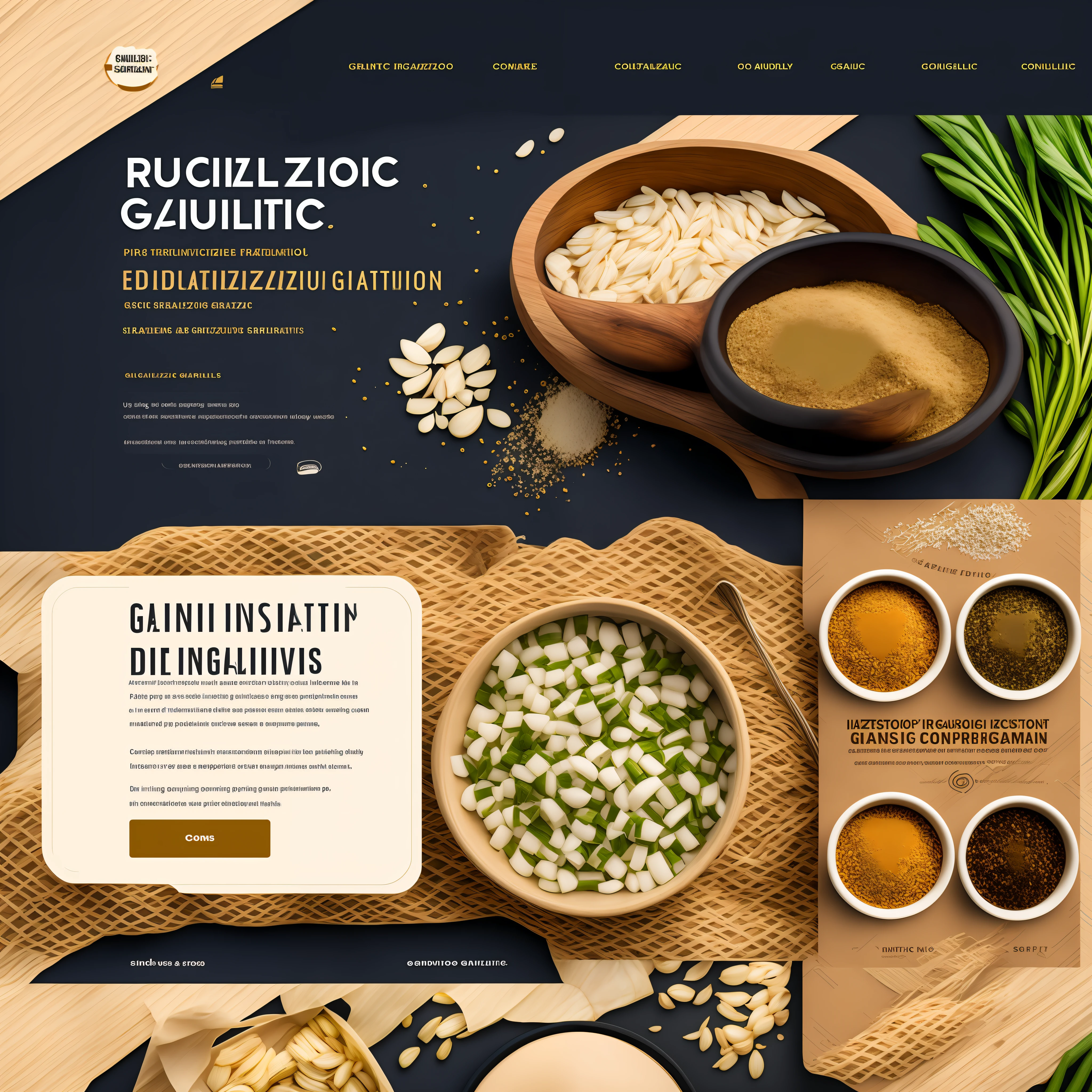 Landing page, ux, ui, factory of industrialized garlic derivatives, industrialized garlic products, seasonings and packaged condiments --auto --s2