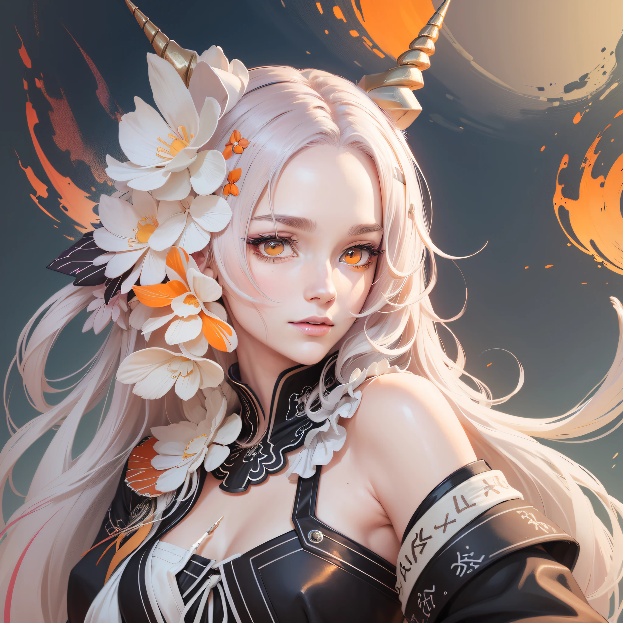 Masterpiece, best quality, {best quality}, {{masterpiece}}, {highres}, unicorn, drawing, 2d digital drawing, anime, 1girl, anime girl, adult, with unicorn horn, exotic, long hair, colored hair, heterochromia, bicolor eyes, horn in the middle of forehead, colors, colorful, orange sky --auto --s2