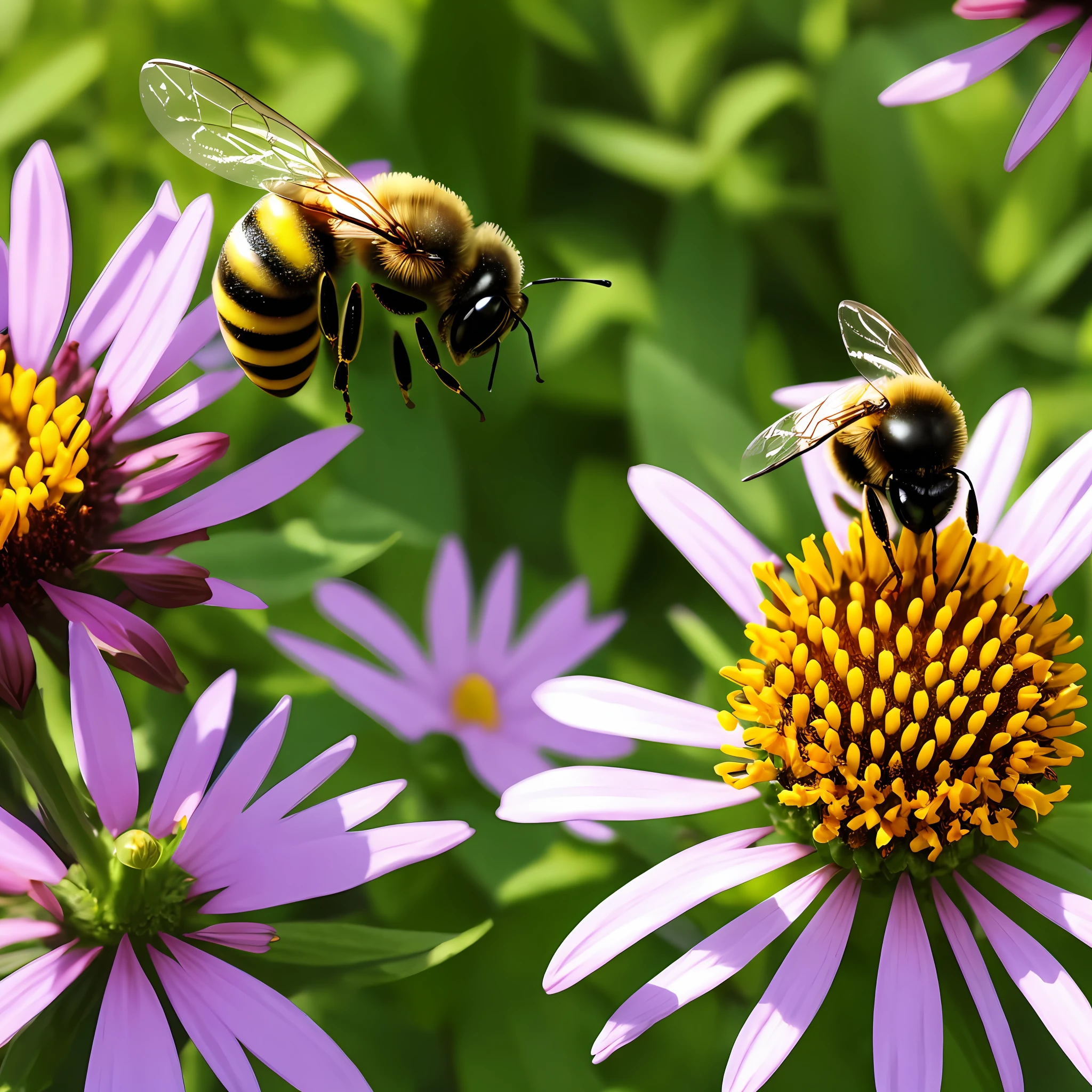 bee landing on a flower