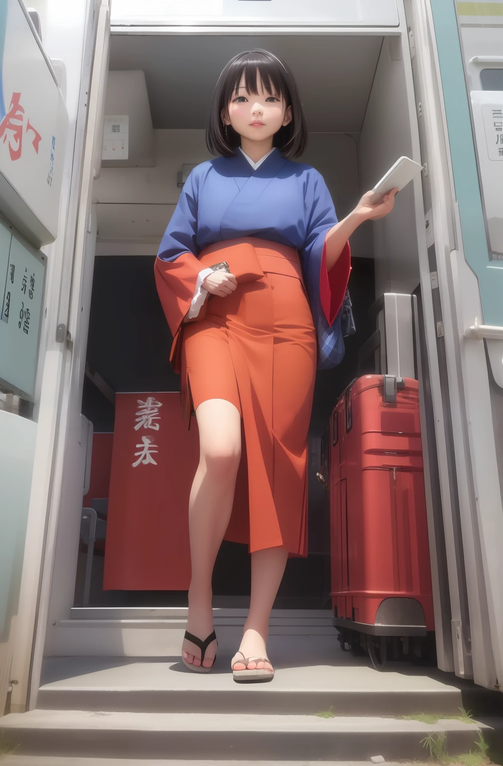 Panchira Skirt Train Japan People