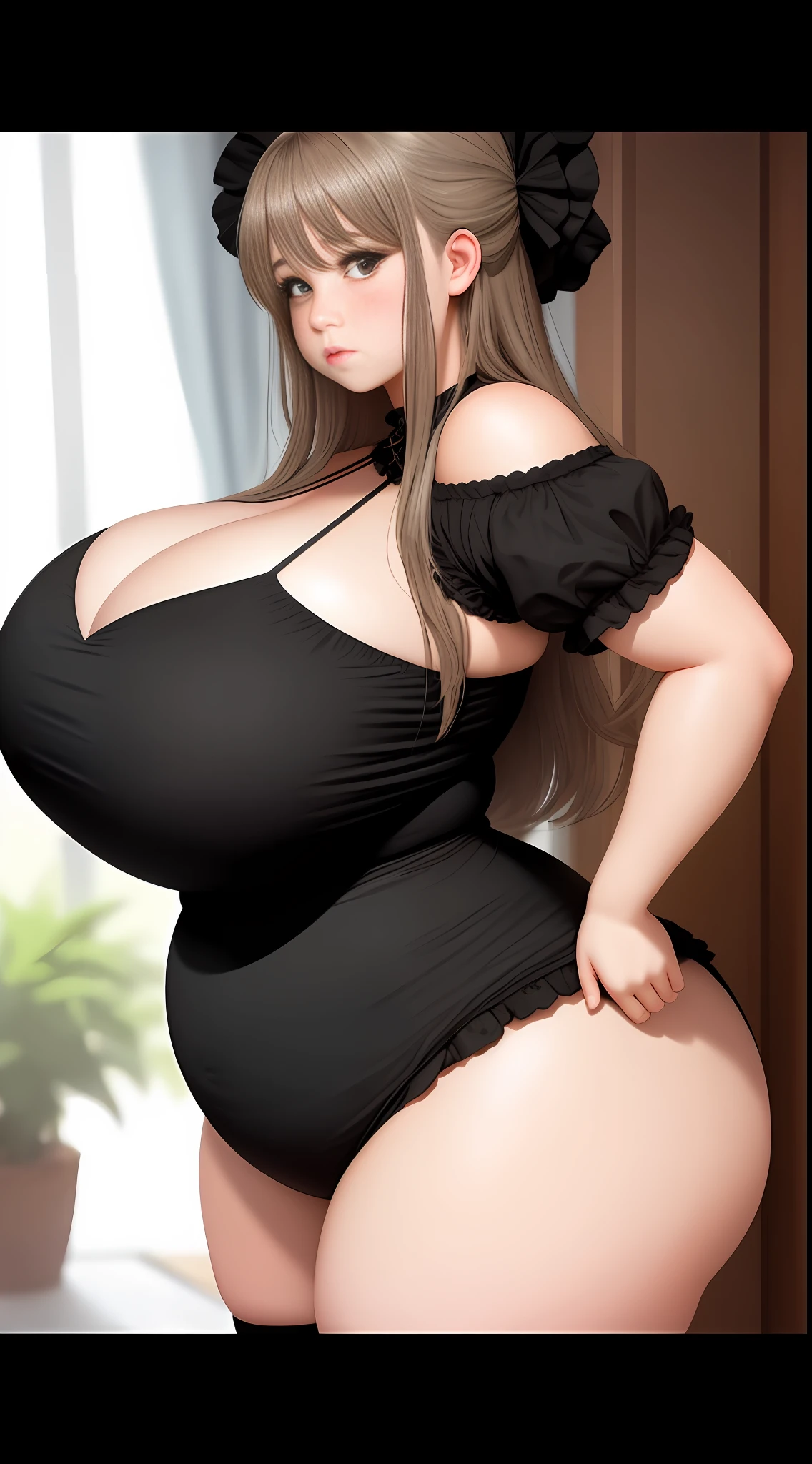 Sweet-looking, perfect girl, plump, big breasts, big ass, looming, not leaking