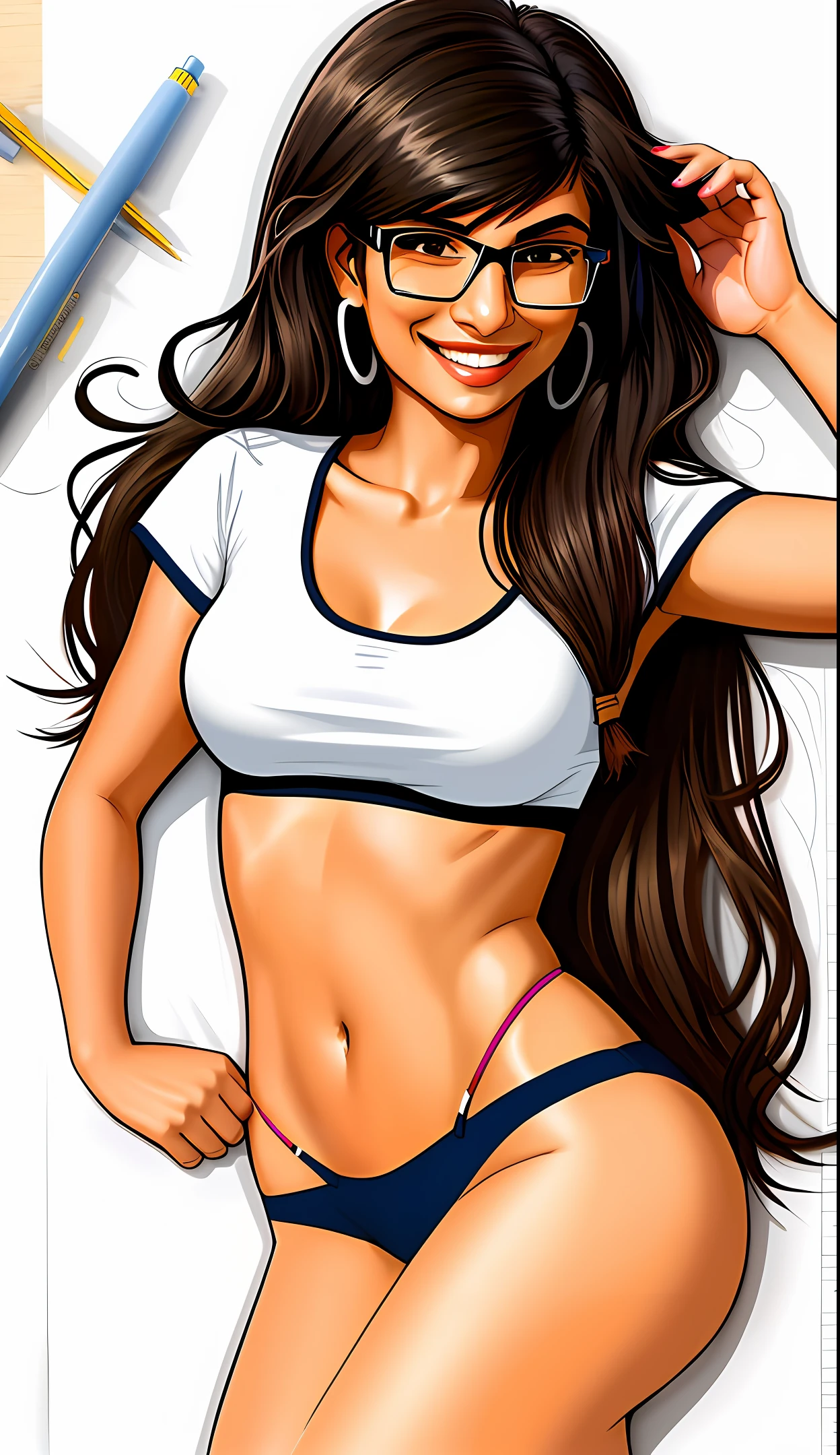 Make an illustration of Mia Khalifa