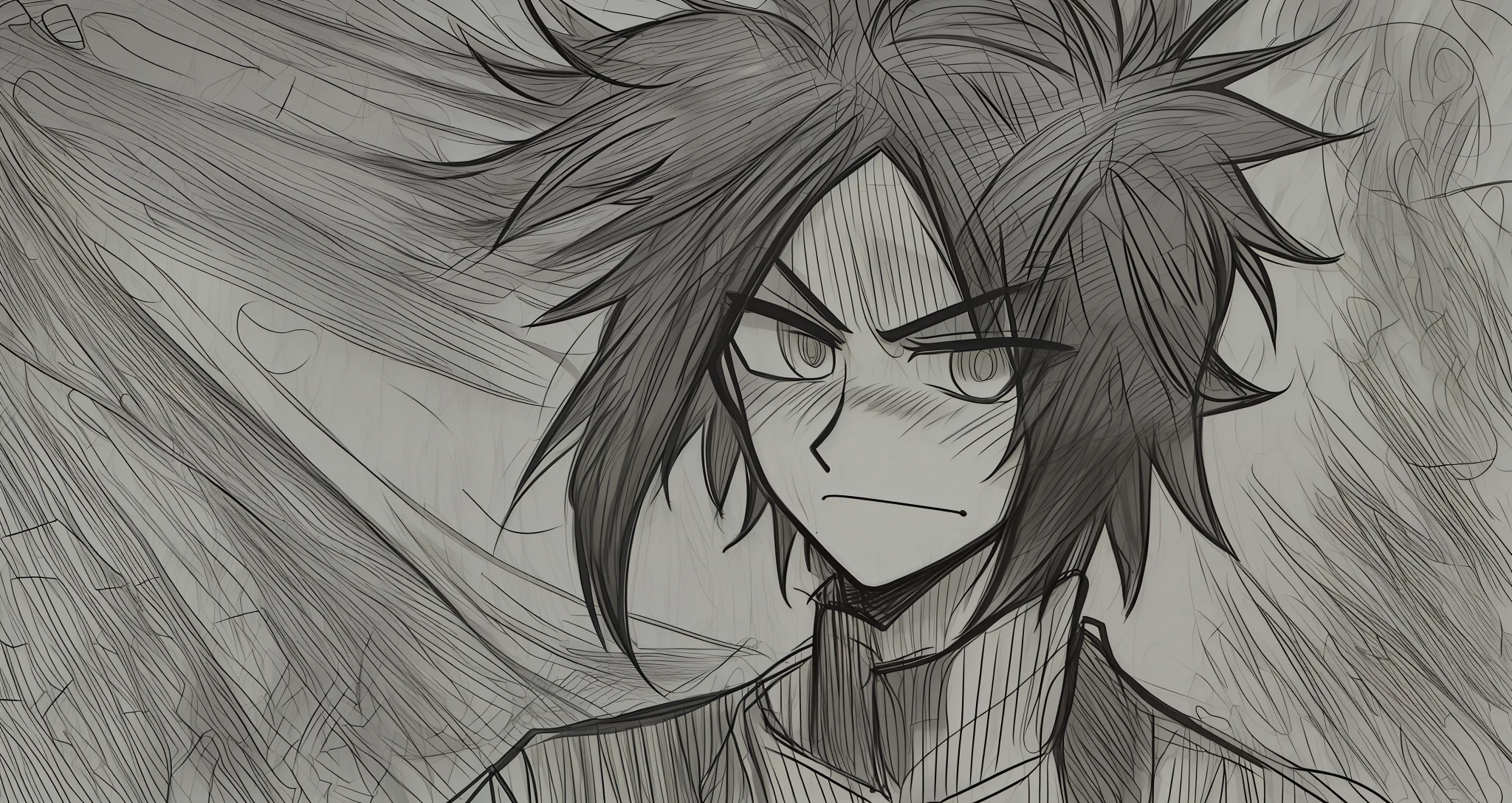 My Hero Academia art style, 1male, solo, paper, pencil sketch