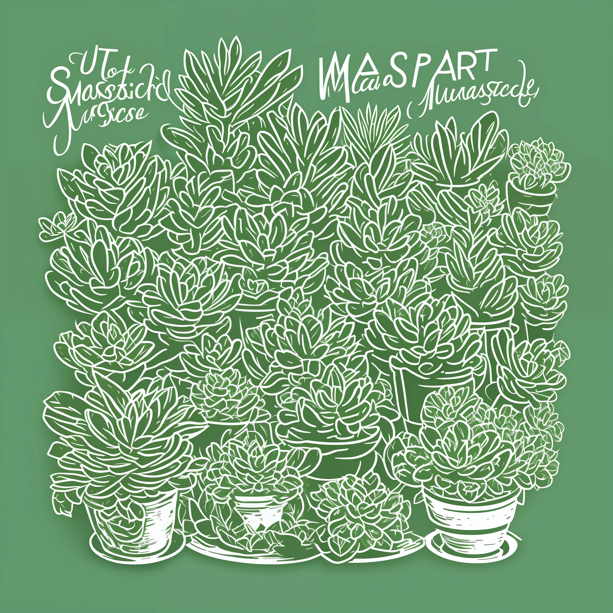 (best quality, masterpiece), vector logo creation, potted succulent plants, modern design, sharp and detailed illustration, high contrast, vibrant colors, vector style, depth of