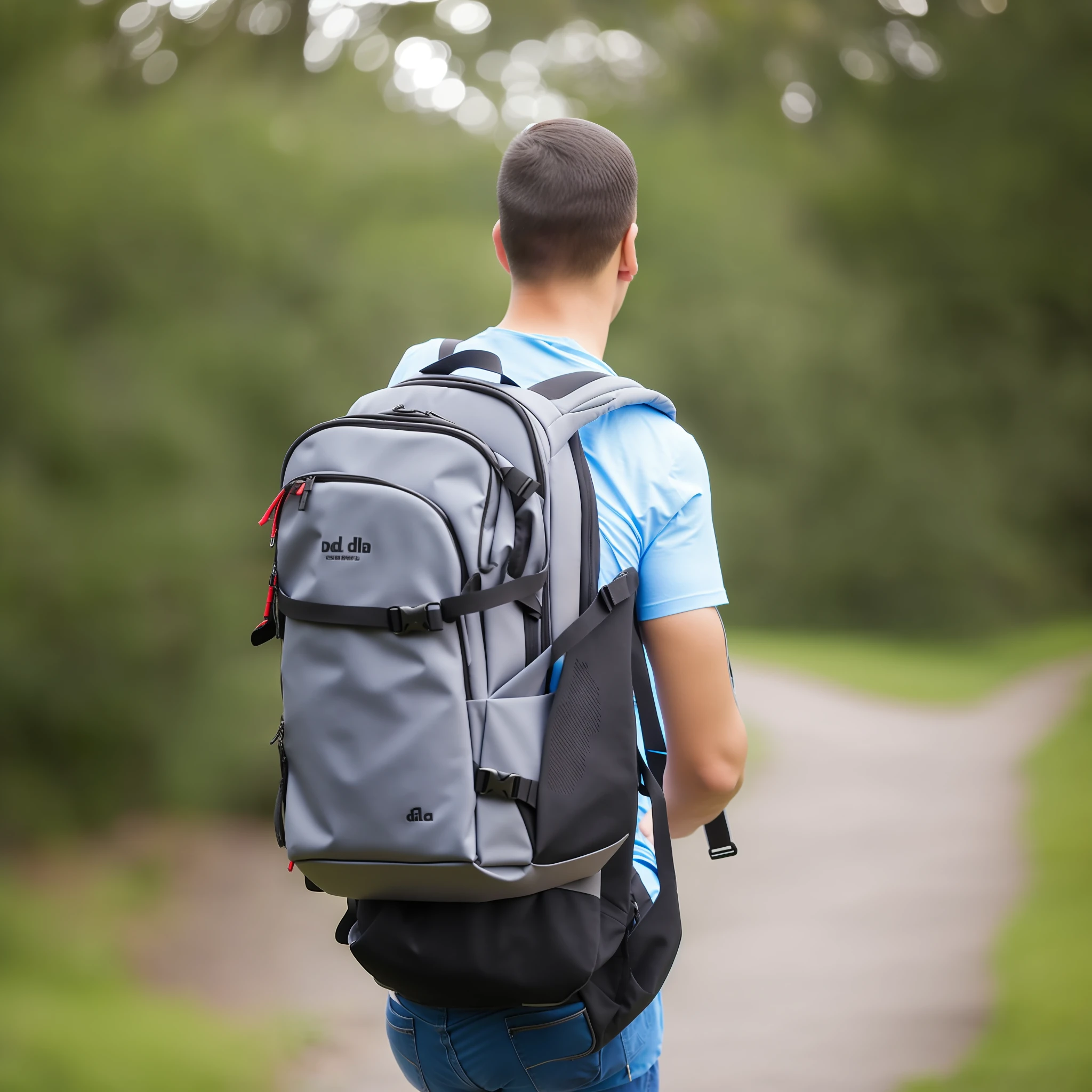 Dad's carried his backpack with his foot steps --auto --s2