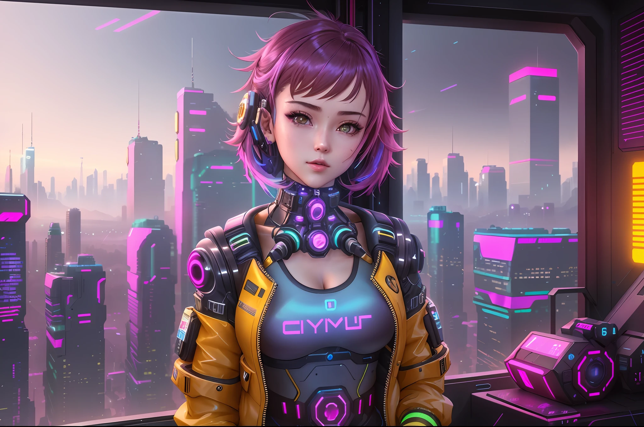 cyber girl in a futuristic city with a futuristic computer, digital cyberpunk anime art, cyberpunk art ultrarealistic 8k, cyberpunk anime girl mech, cyberpunk anime girl, female cyberpunk anime girl, the cyberpunk girl portrait, cyberpunk beautiful girl, cyberpunk 2 0 y. o model girl, dreamy cyberpunk girl, cute cyborg girl, portrait beautiful sci - fi girl