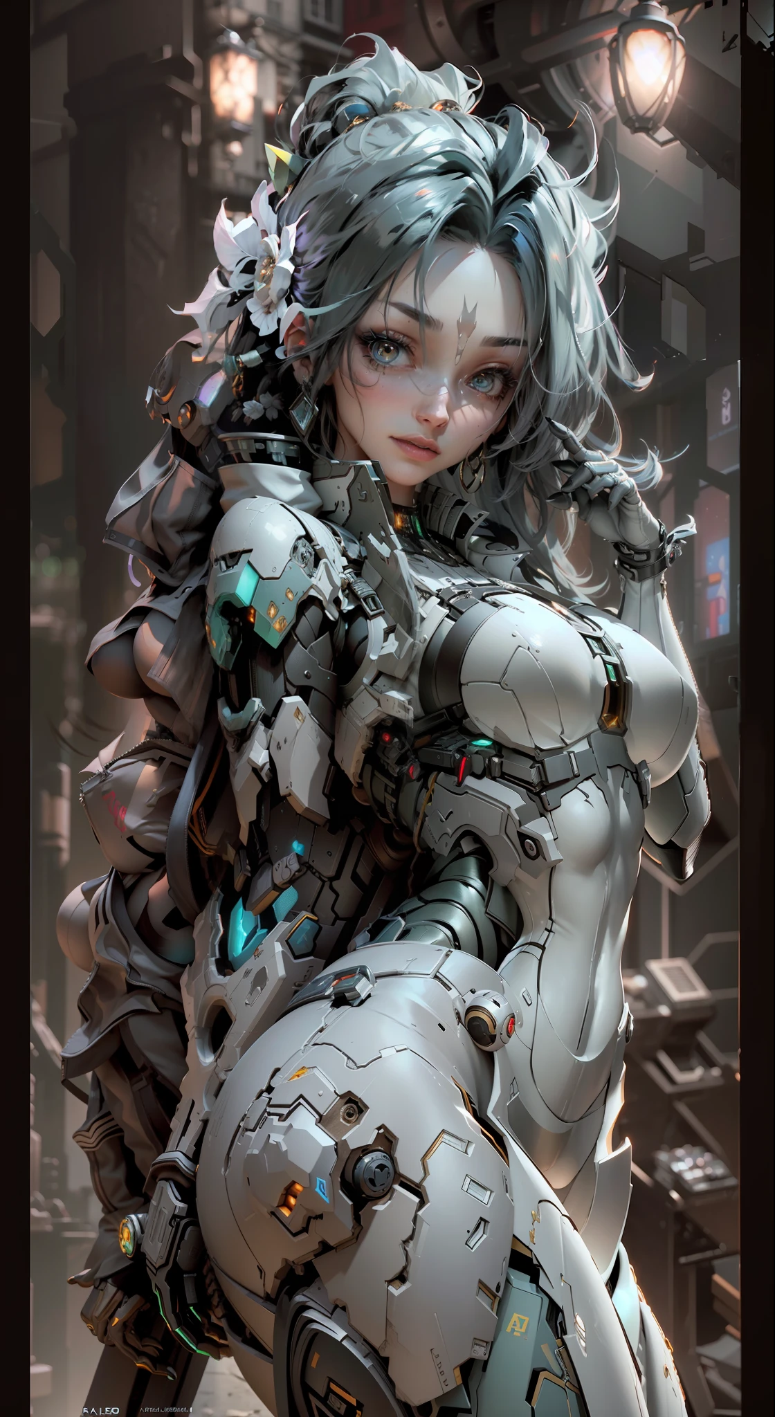 ((Best quality)), ((masterpiece)), (detailed:1.4), 3D, an image of a beautiful cyberpunk female,HDR (High Dynamic Range),Ray Tracing,NVIDIA RTX,Super-Resolution,Unreal 5,Subsurface scattering,PBR Texturing,Post-processing,Anisotropic Filtering,Depth-of-field,Maximum clarity and sharpness,Multi-layered textures,Albedo and Specular maps,Surface shading,Accurate simulation of light-material interaction,Perfect proportions,Octane Render,Two-tone lighting,Wide aperture,Low ISO,White balance,Rule of thirds,8K RAW,