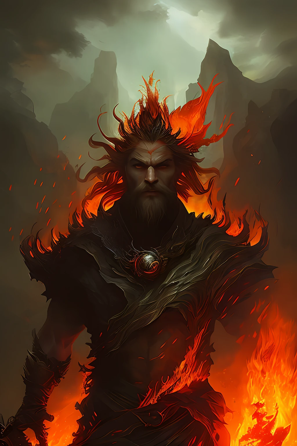 Man, masterpiece, extremely detalahdo, 4k, fire, hero