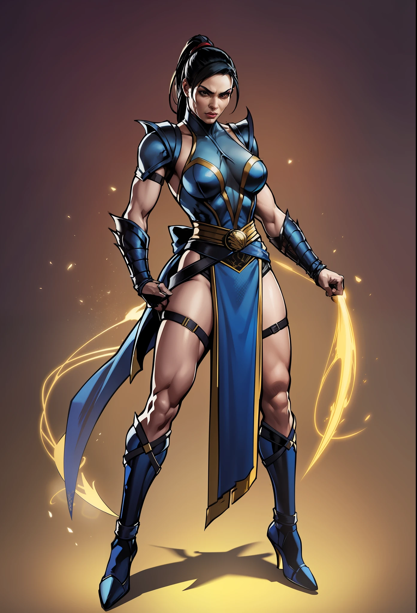 Mortal Kombat Kitana, realistic, detailed, 4K, full body, standing