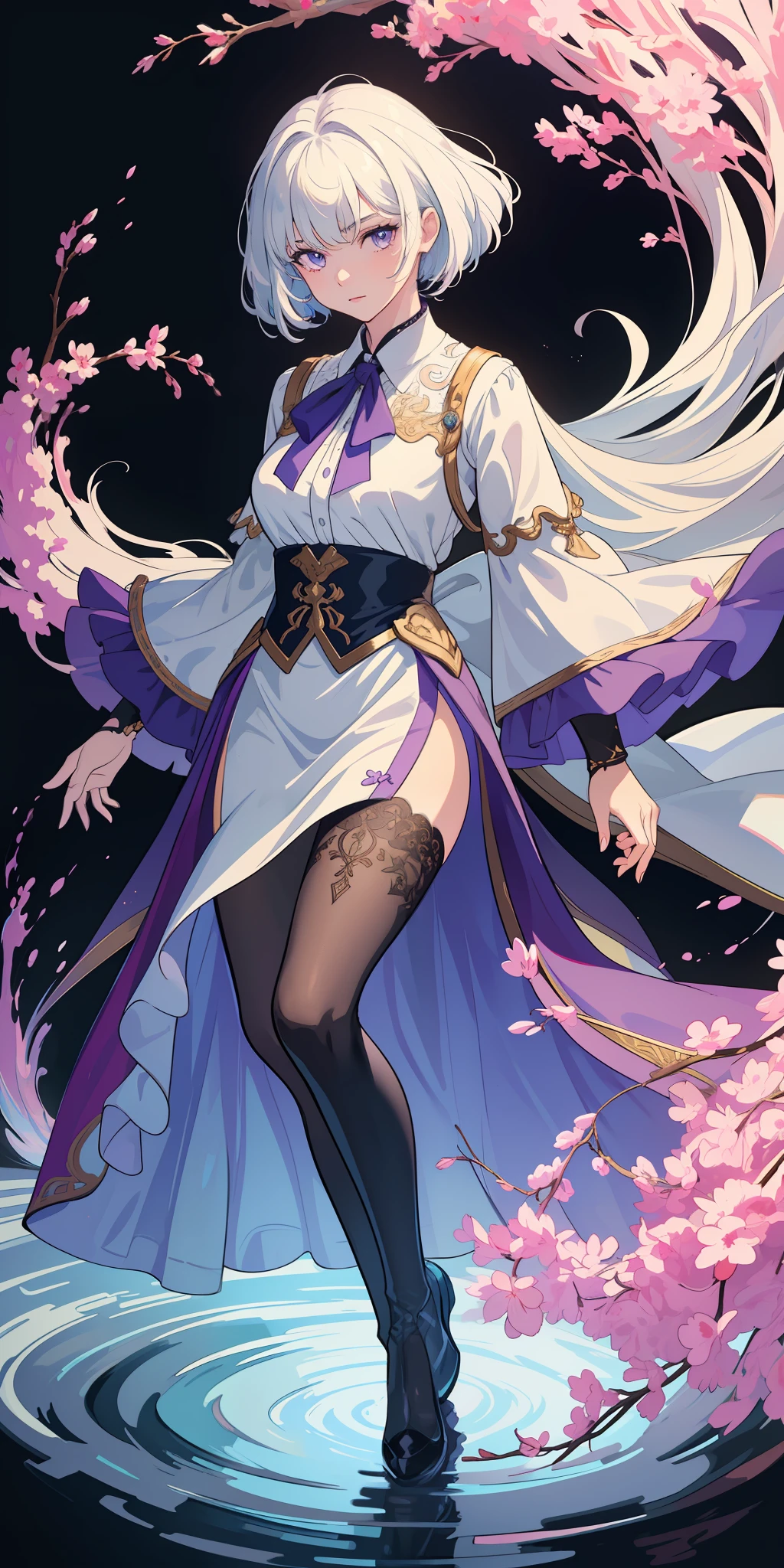 (masterpiece:1.2, best quality), (finely detailed beautiful eyes: 1.2), (extremely detailed CG unity 8k wallpaper, masterpiece, best quality, ultra-detailed, best shadow), (detailed background), (beautiful detailed face, beautiful detailed eyes), High contrast, (best illumination, an extremely delicate and beautiful),1girl,((colourful paint splashes on transparent background, dulux,)), dynamic angle,beautiful detailed glow,full body, cowboy shot, white hair, purple eyes,