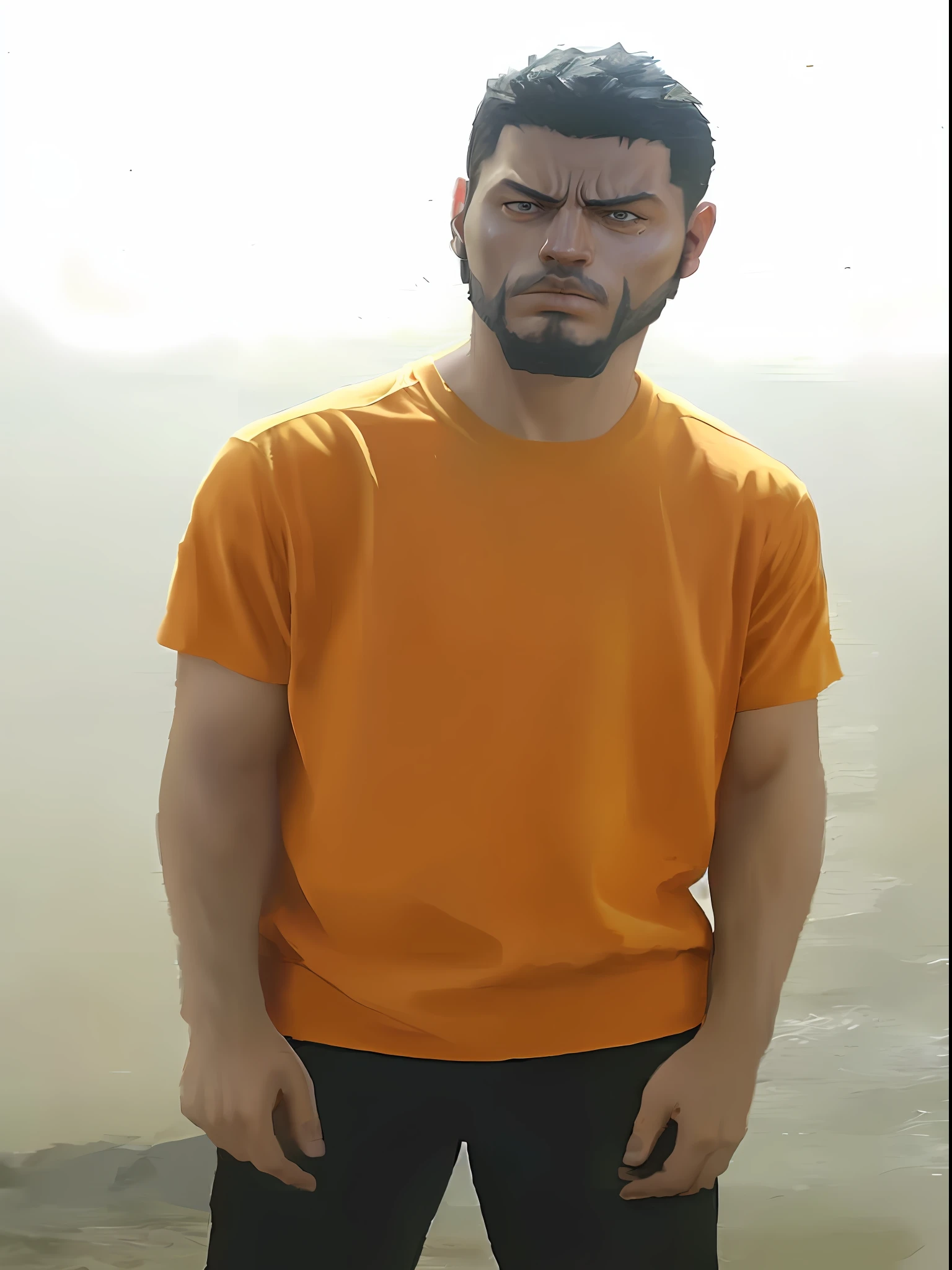 GTA San Andreas style portrait Luffy's fantasy from One Piece, highly detailed, photorealism, digital painting, art station, concept art, sharp focus, illustration, best quality, 4k, art by artgerm and greg rutkowski and alphonse mucha