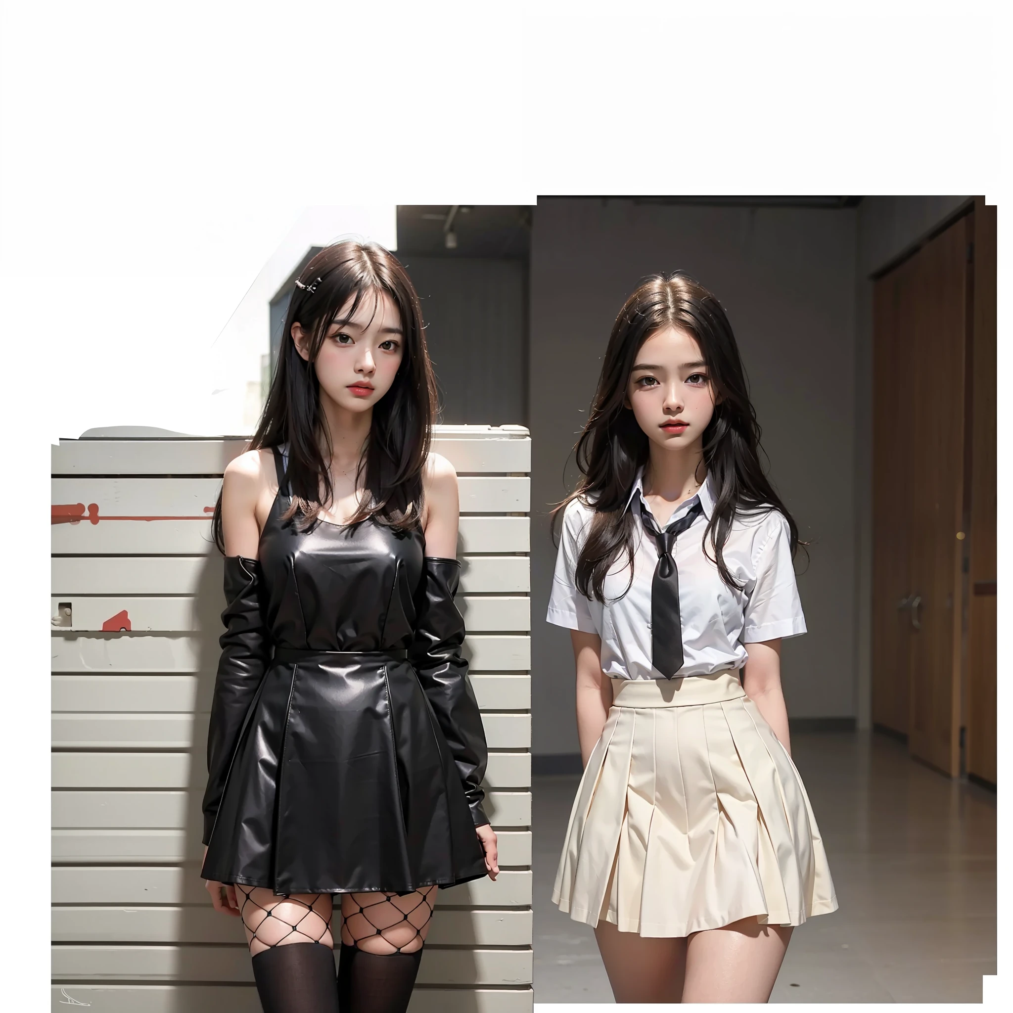 Best quality, masterpiece, ultra high resolution, (photorealistic: 1.4), raw photo, dramatic lighting, school background, school background, hallway