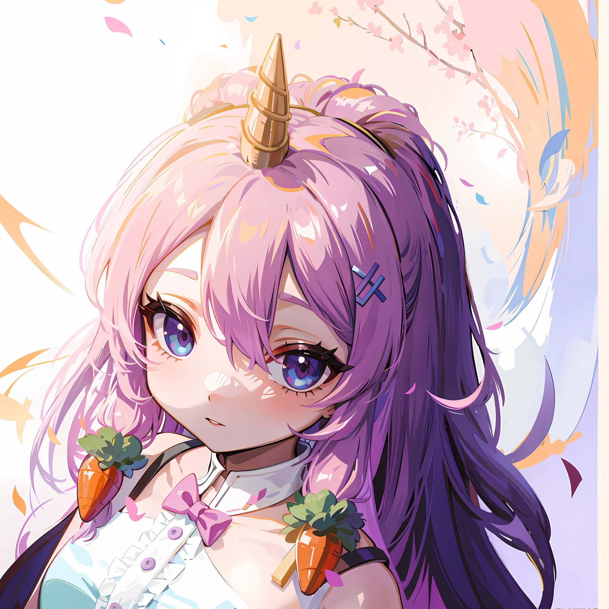 Hair is repaired, unicorn horns turn white, the rest remains unchanged