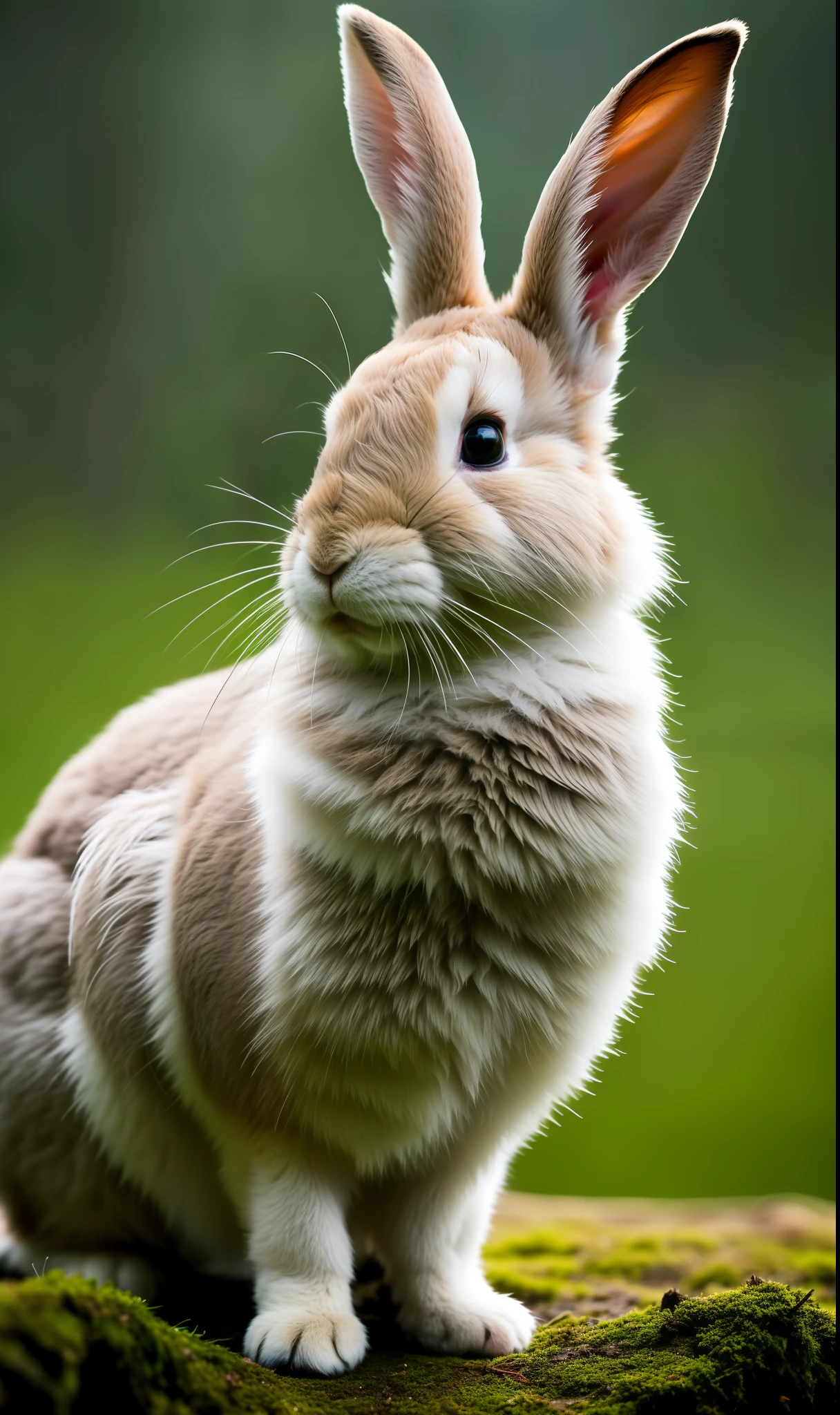 close up photo of a rabbit, forest, haze, halation, bloom, dramatic atmosphere, centred, rule of thirds, 200mm 1.4f macro shot