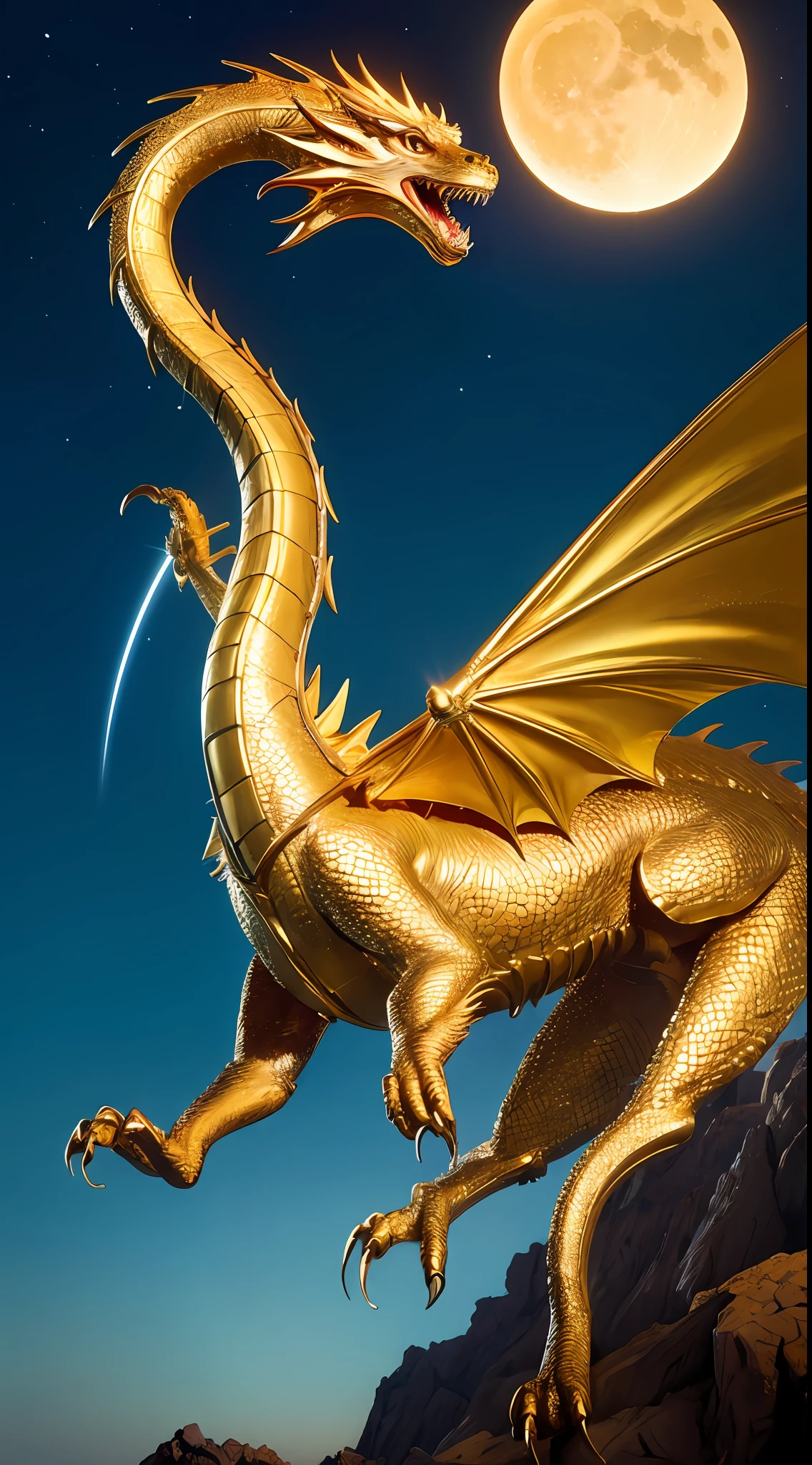 Hyperreal, Golden Dragon, Rising to the Heavens, Moon, Thunder, Super Details