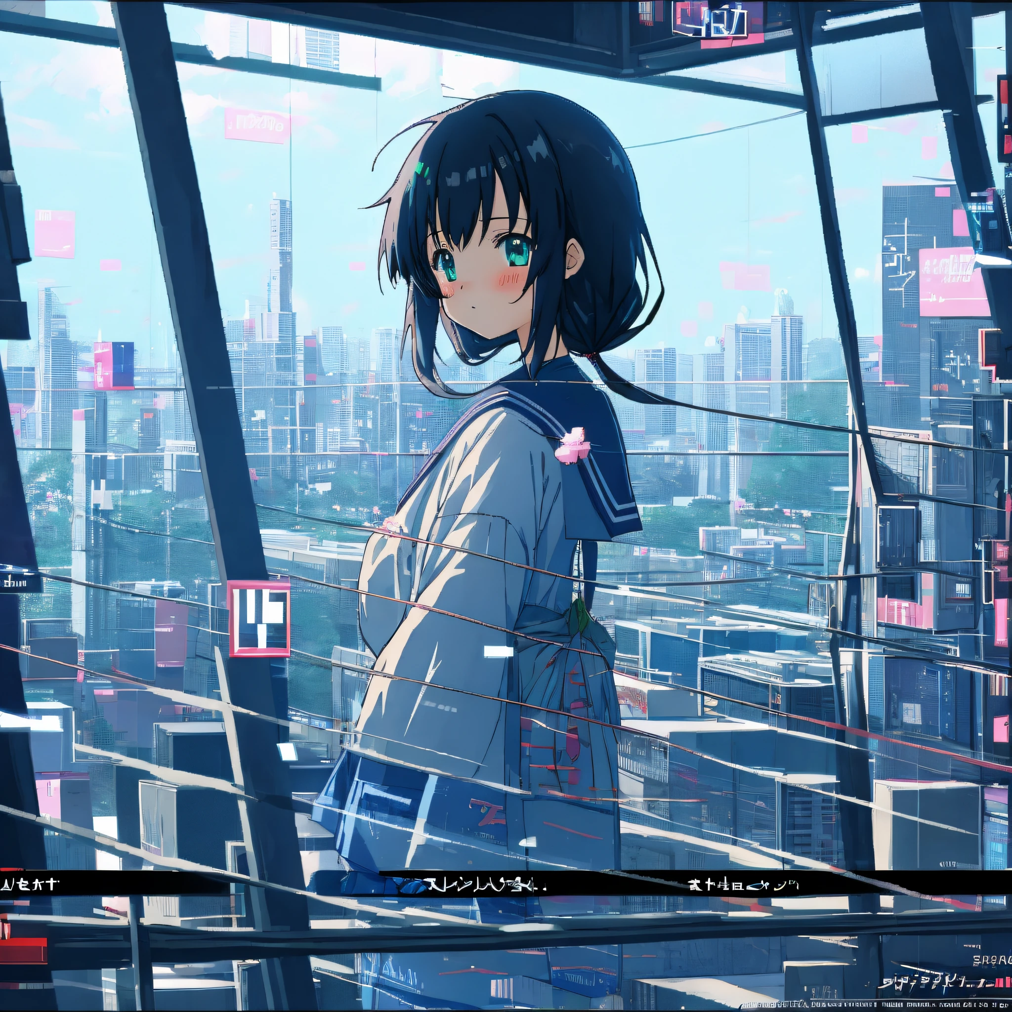 glitched anime girl