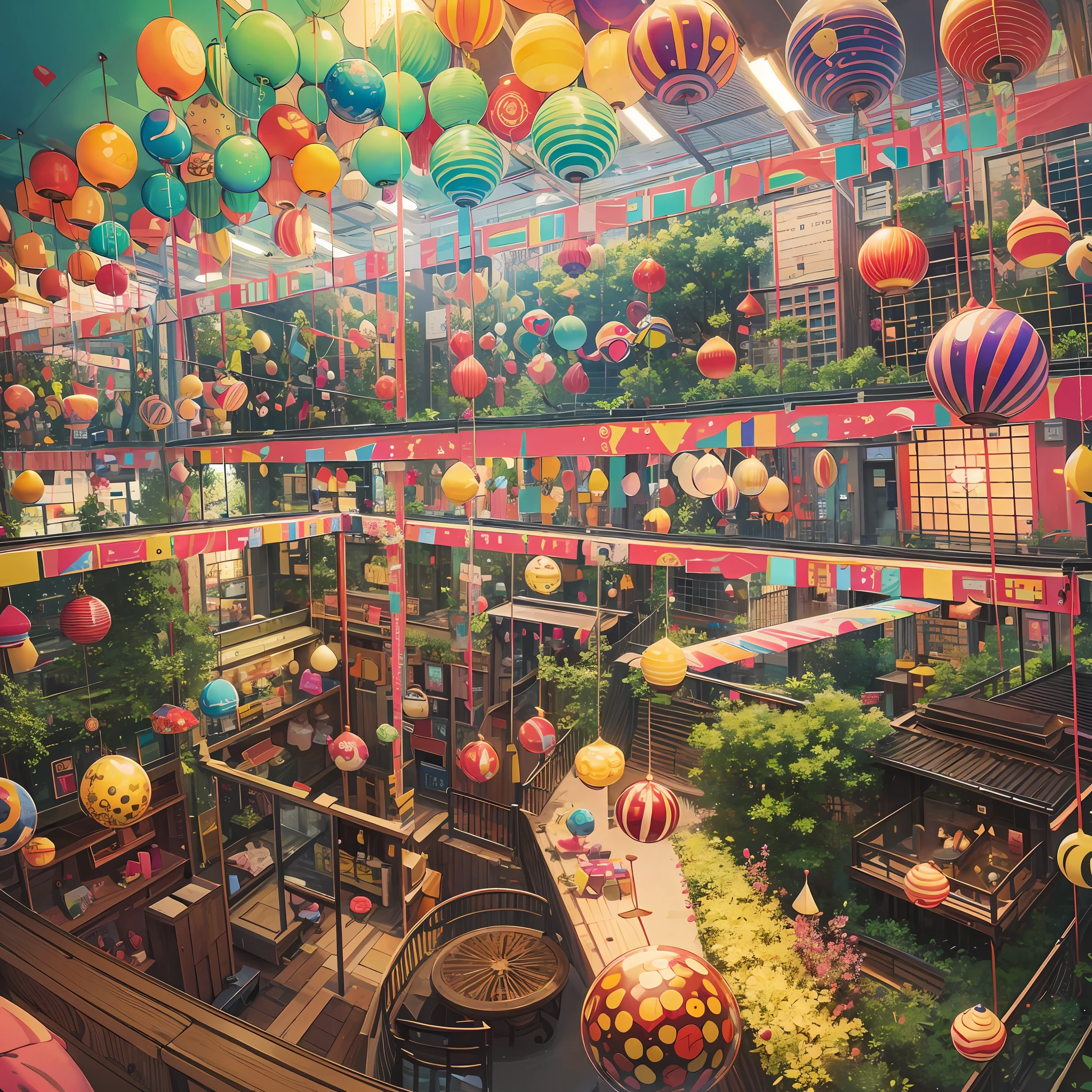 When I arrived at the factory, it was like a dream world. The walls are lined with delicious-looking sweets, and there are mysterious scenes such as chocolate waterfalls and gumball trees. --auto --s2