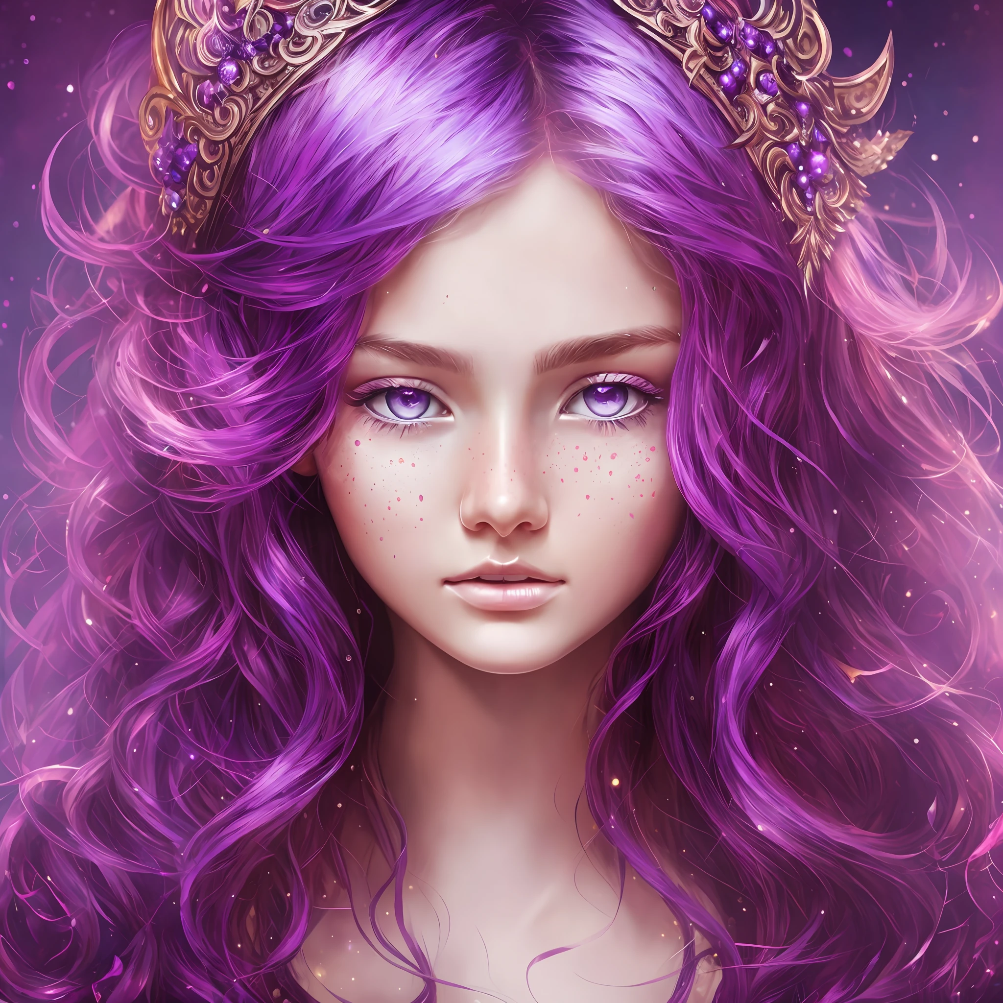 Zerg Queen Beautiful Girl: Lanlinger 18 years old, messy hair, oil painting, beautiful perfect face, soft skin perfect face, light purple and purple added, light red added, intricate details, splash screen, 8k resolution, masterpiece, cute face, mysterious magic array background --auto --s2