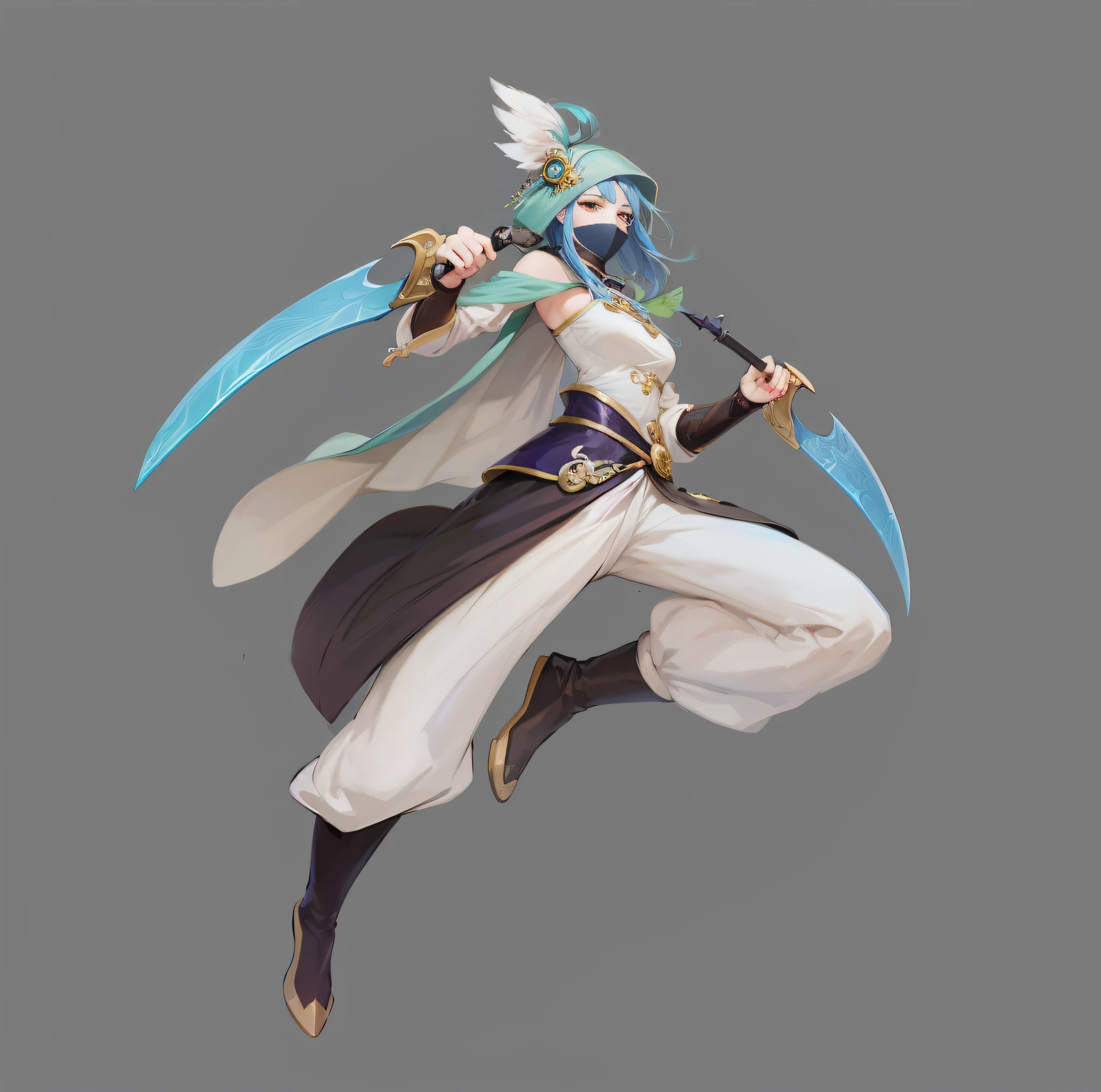 anime character with blue hair and white dress holding a sword, onmyoji detailed art, cushart krenz key art feminine, full body xianxia, character artwork, krenz cushart and artgerm, official character art, genshin impact character, keqing from genshin impact, onmyoji, fighting game character, hero character art --auto --s2