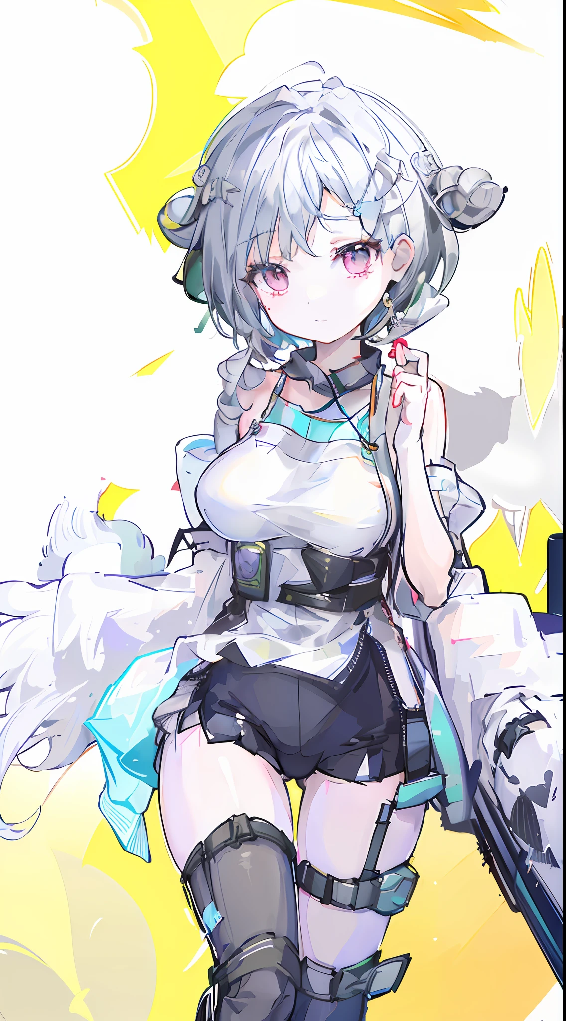 ((masterpiece)), (((best quality))), ((extremely detailed)), colorful, hdr, 1girl, solo, luotianyi (koushiki), (koushiki thighhighs:1.2),