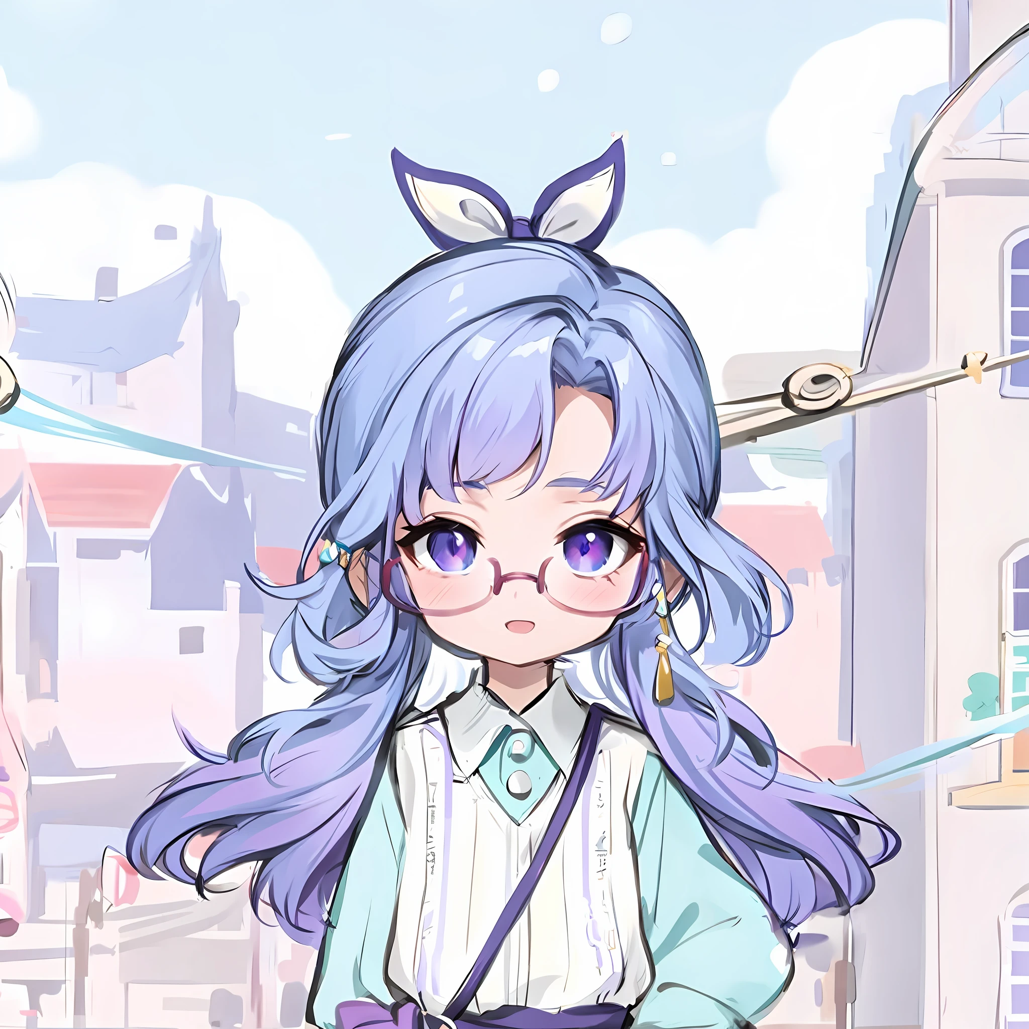 anime girl with blue hair and purple hair walking down a street, cute art style, my dress up darling anime, stylized anime, cute anime style, anime stylized, ig studios anime style, kawaii realistic portrait, anime in fantasy style, anime art style, inspired gacha club game, anime style character, clean detailed anime style, style of magical girl