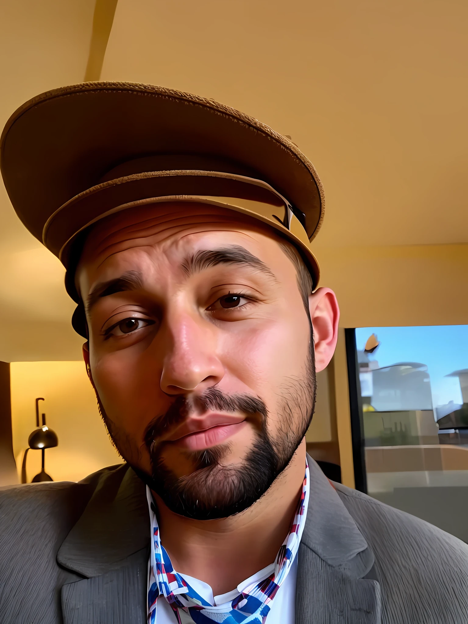 there is a man with a hat on taking a selfie, 30 year old man, 4 0 years old man, 8k selfie photograph, taken in the early 2020s, 3 2 - year - old man, 3 6 years old, 3 2 years old, 45 years old men, 3 2 - year - old, 2 9 years old
