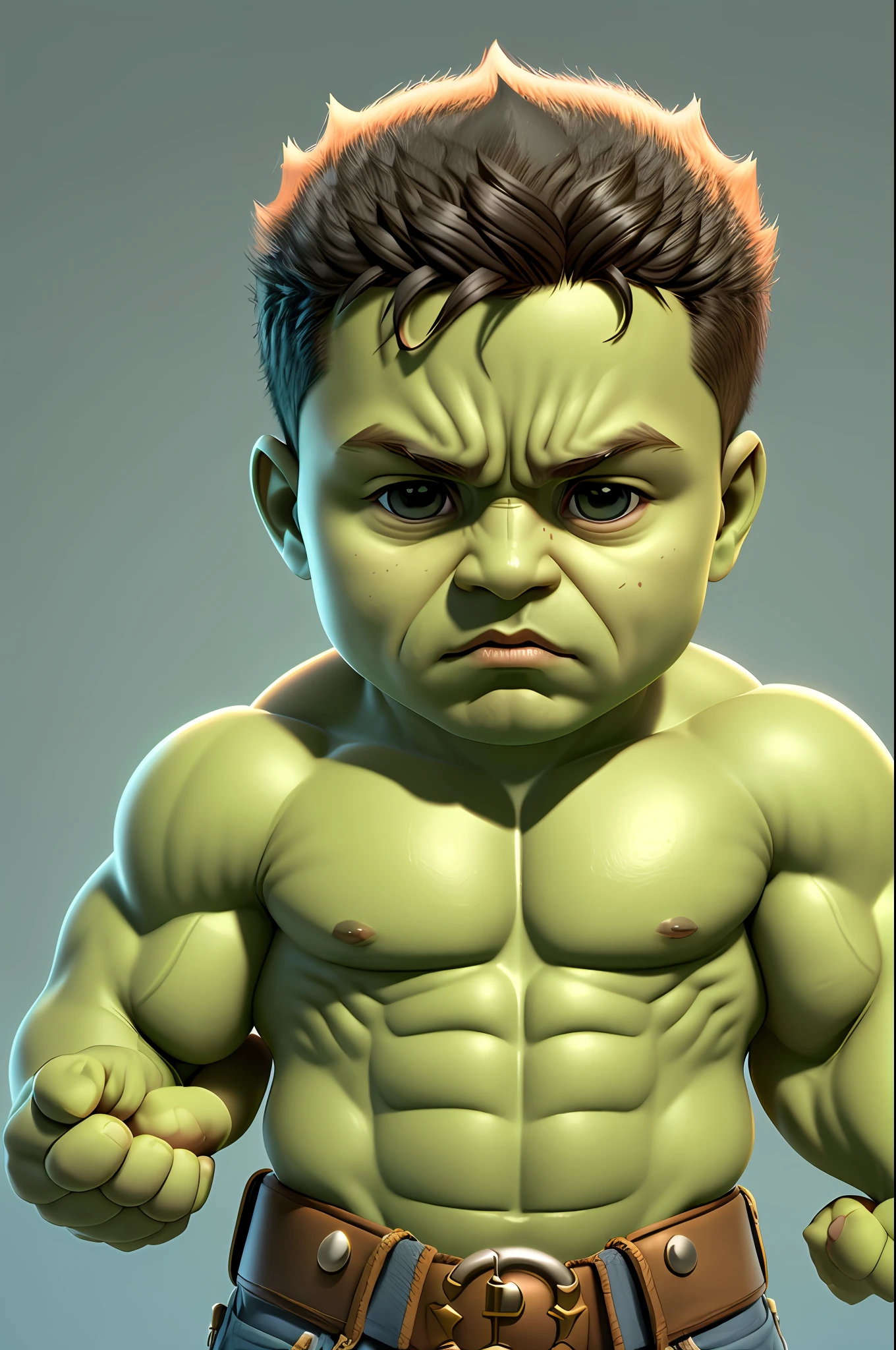 (cbzbb:1.25), portrait of cutest illustration of Hulk, artstation, CGI_Animation,
