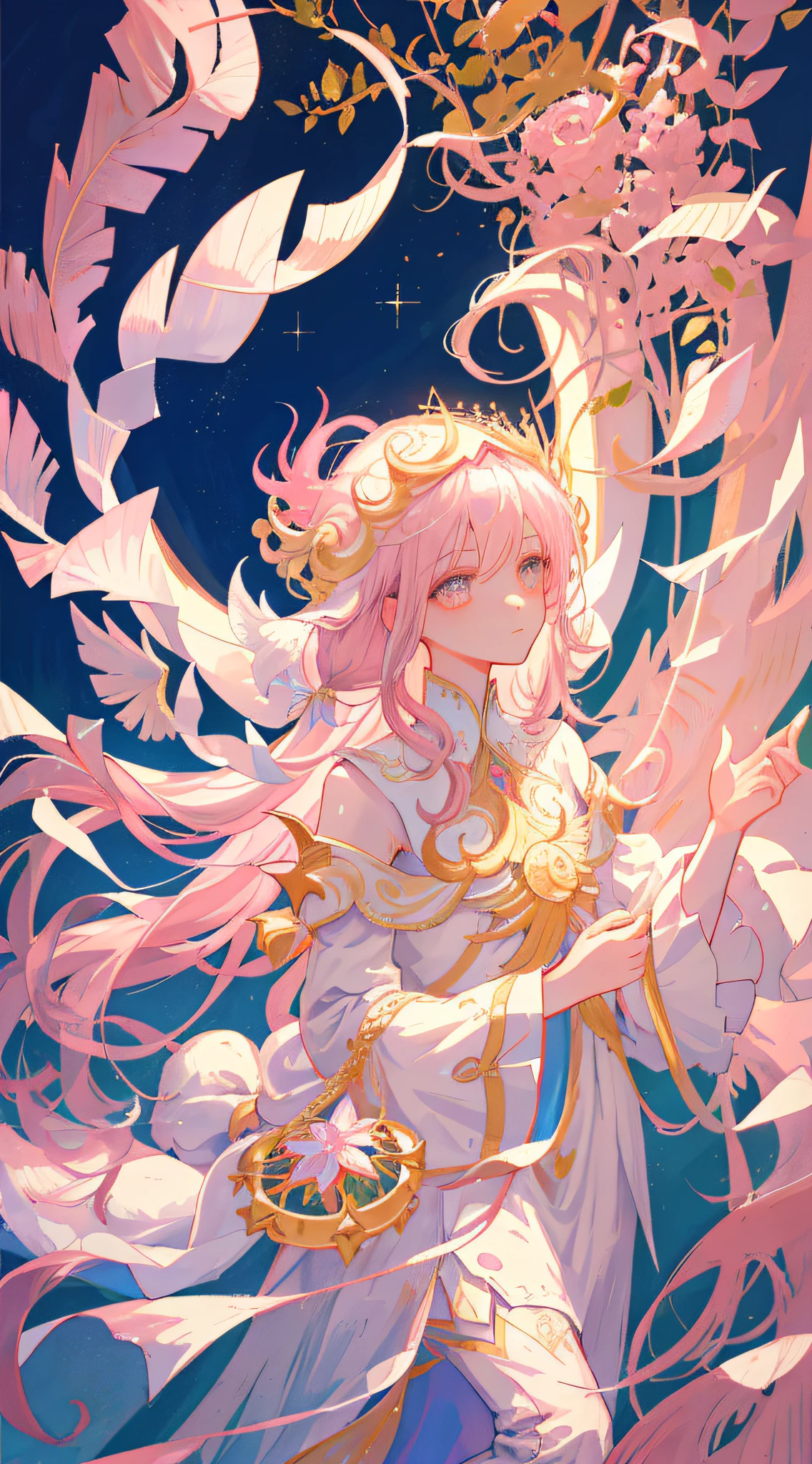 1girl, Silver hair, pink headwear, long hair, curly hair, gothic, pink puffy dress, magic circle, facing viewer, Realistic, delicate, smooth, flowing, ethereal, graceful, lifelike, precise, detailed, refined, subtle, intricate, soft, gentle, luminous, radiant, glowing, harmonious, balanced, proportionate, elegant, serene, tranquil, heavenly, celestial, pure, innocent, angelic, divine
(masterpiece), (best quality), Amazing, beautiful detailed eyes, (finely detail), Depth of field, extremely detailed CG, original, extremely detailed wallpaper, (vivid colors),