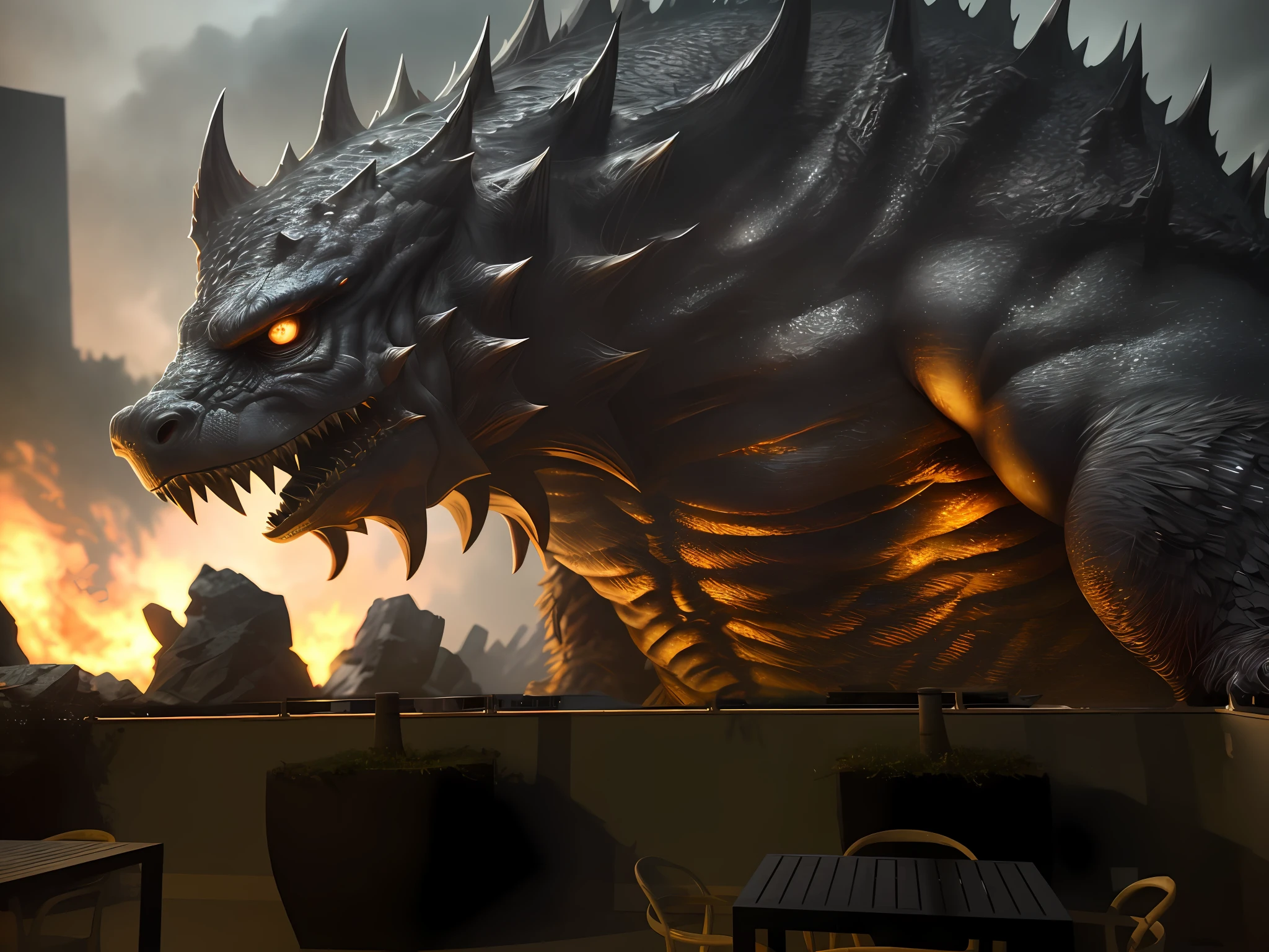 Realistic monster,8k, high definition, detailed face, detailed face, detailed eyes, hyper-realistic, + cinematic shot + dynamic composition, incredibly detailed, sharpness, detail + superb detail + night with light + perfectionism + award-winning realism ((ambient lighting))