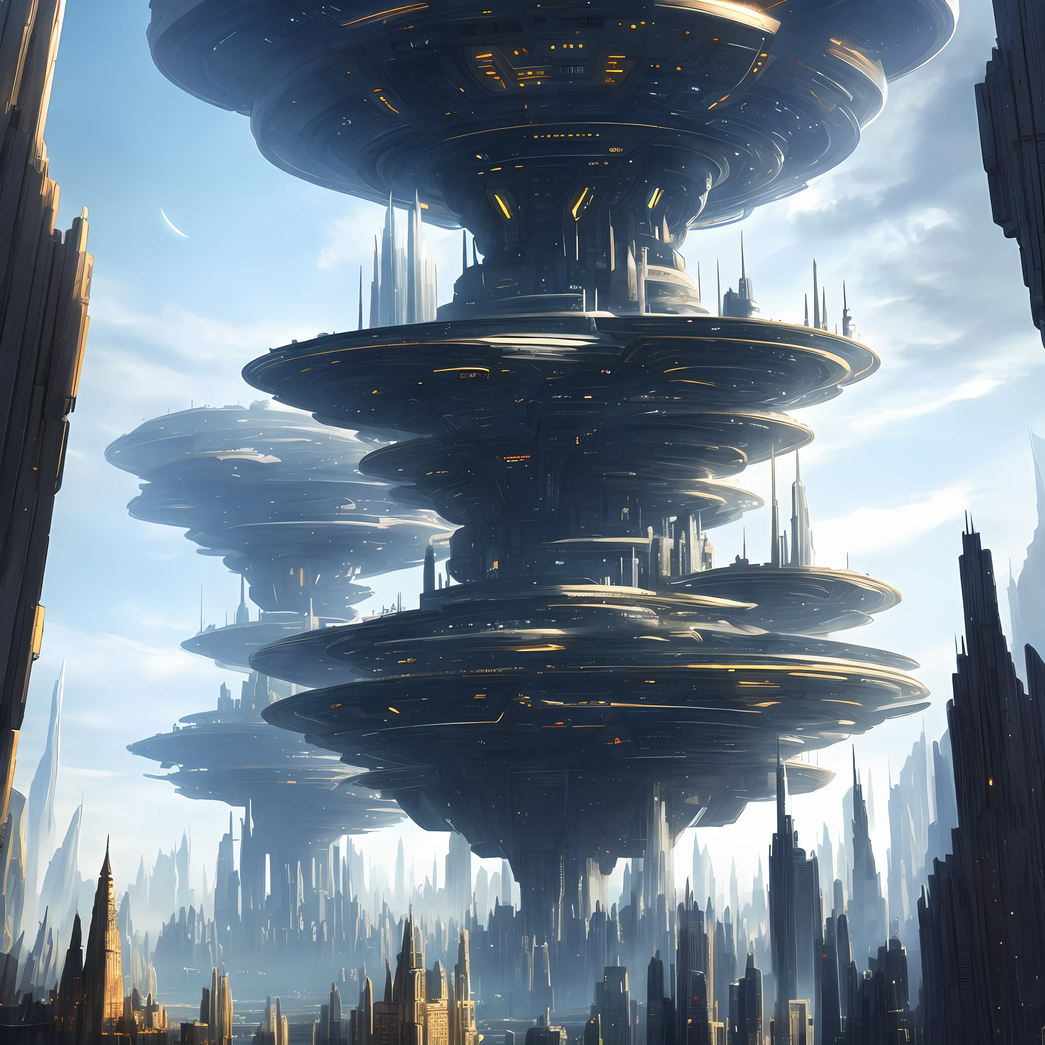 Megastructure Tower Fantasy Sci-Fi Top Quality Universe