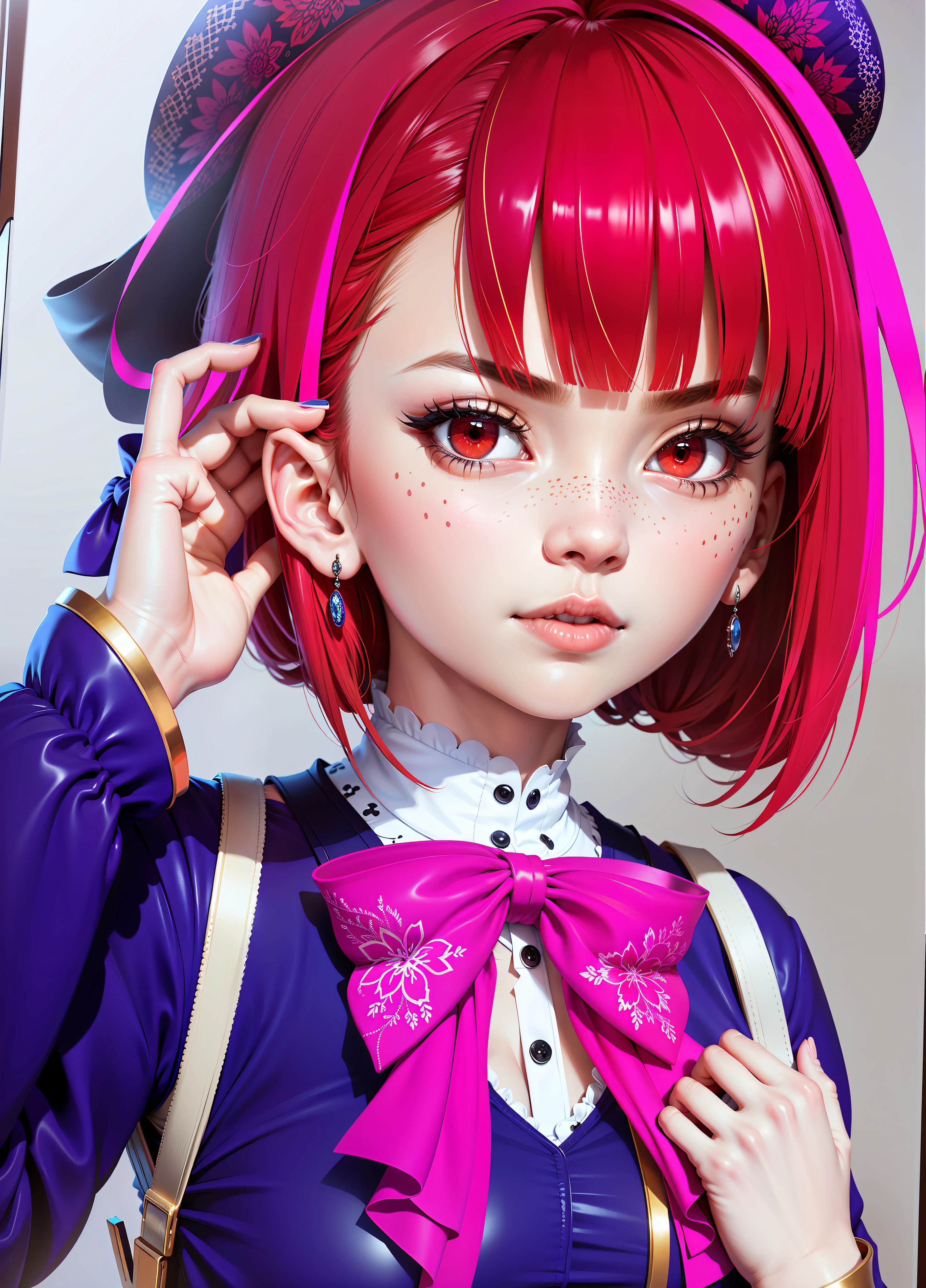Best quality, masterpiece (large breats), detailed skin texture, detailed clotch texture, detailed face, red eyes, super detail, 8k, intricate detail, 1 girl