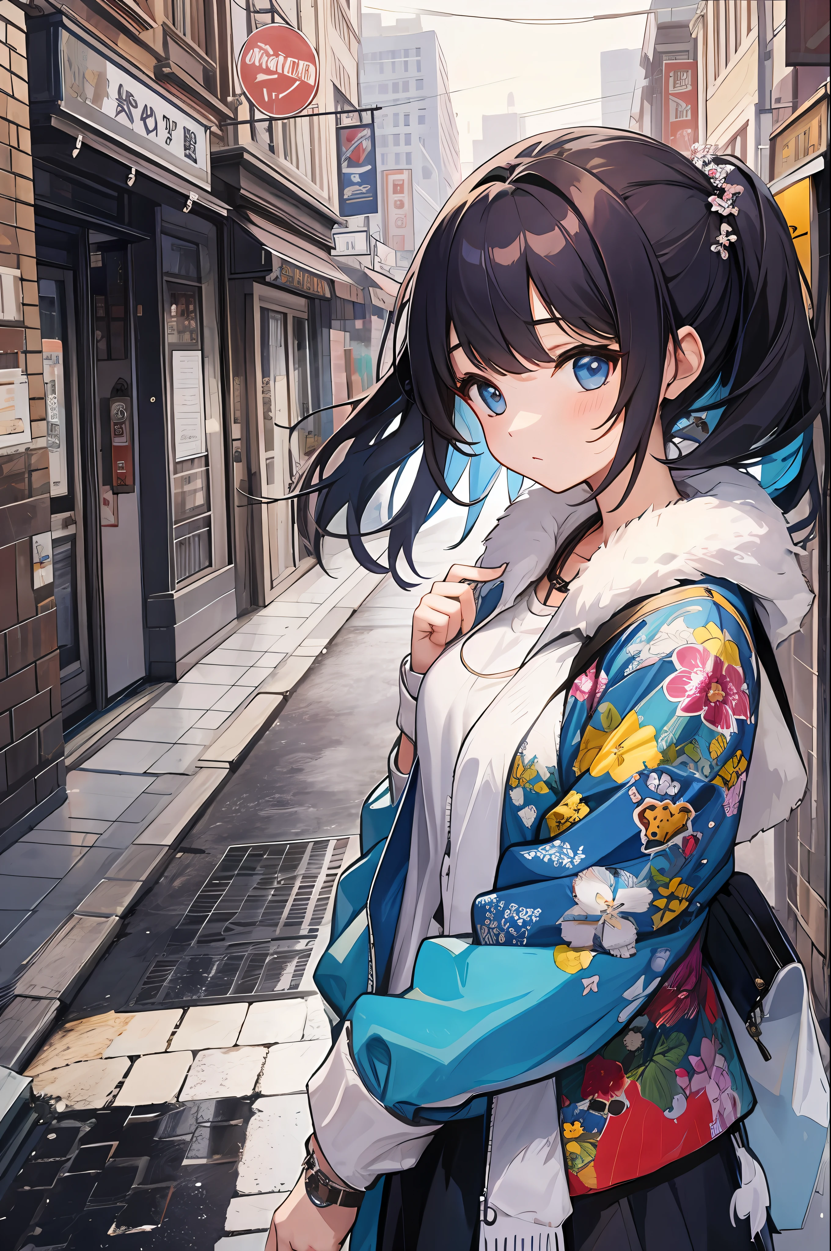 masterpiece, best quality, 1girl, city,