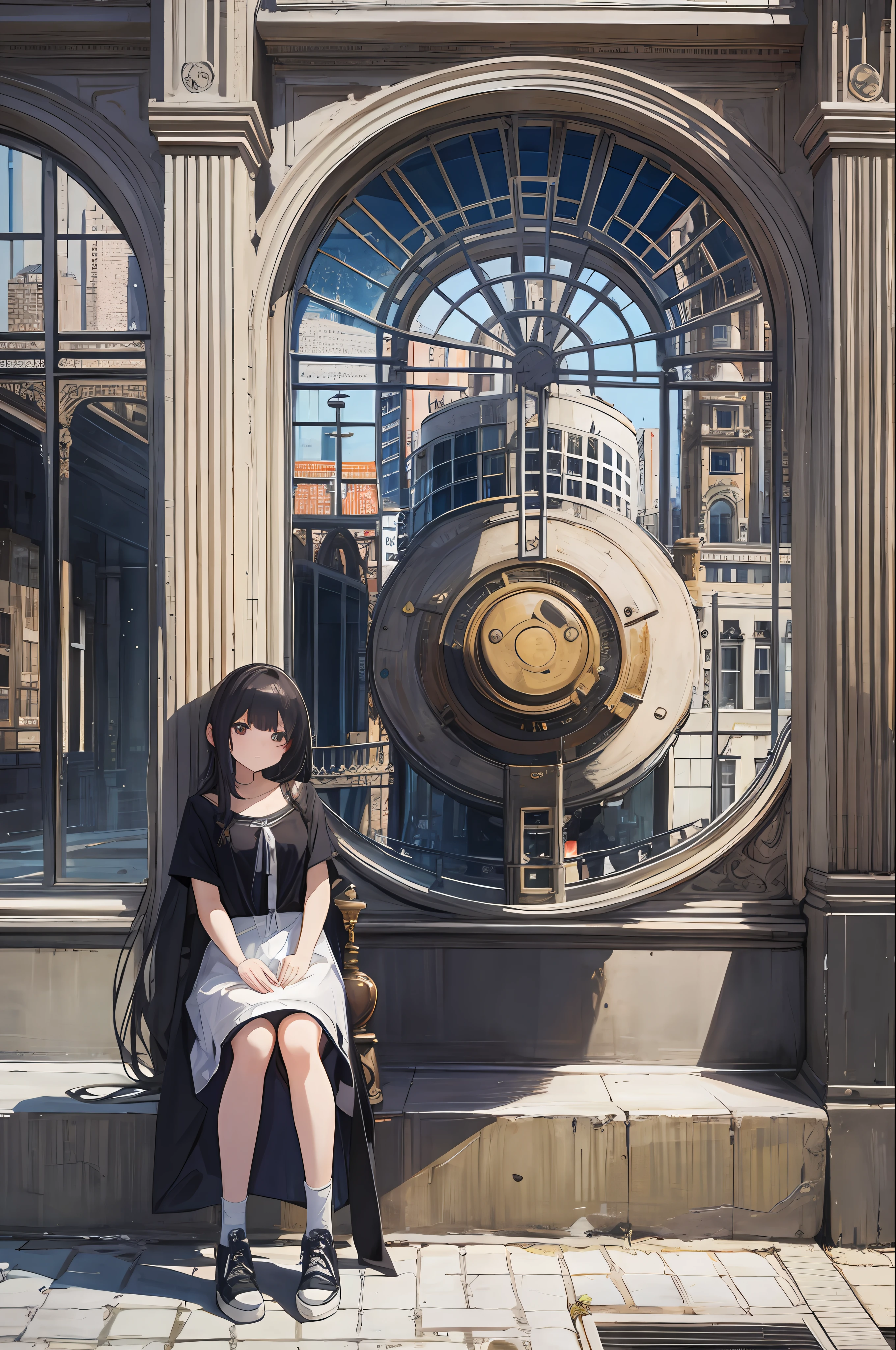 masterpiece, best quality, 1girl, city,