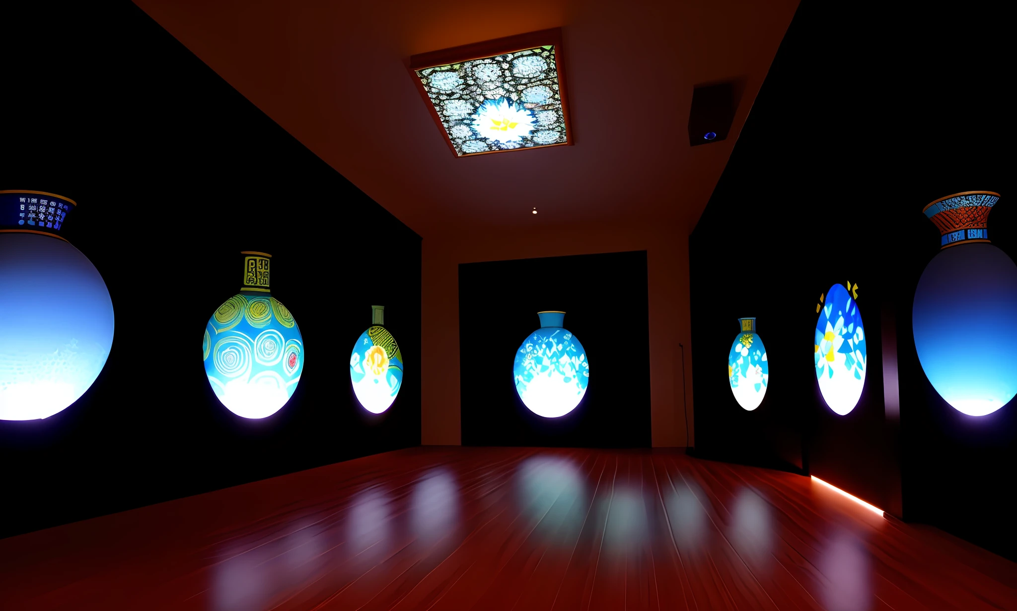 Digital projection, ceramic pattern, traditional Chinese pattern, fine pattern, traditional style, 4K picture quality