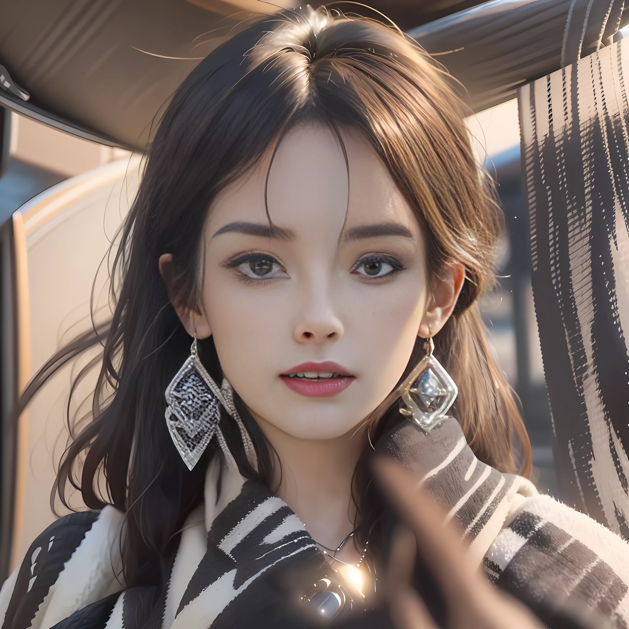 (Details: 1.4), HDR (High Dynamic Range), Ray Tracing, NVIDIA RTX, Super-Resolution, Unreal 5, Subsurface Scattering, PBR Texture, Post-Processing, Anisotropy Filtering, Depth of Field, Maximum Sharpness, Multi-Layer Texture, Albedo and Highlight Mapping, Surface Shading, Accurate Simulation of Light-Material Interactions, Perfect Proportions, Octane Render, Bi-color Light, Large Aperture, Low ISO, White Balance , rule of thirds, RAW, (Realistic: 1.7), (Best Quality)), Ridious, (Ultra High Resolution), (Realistic: 1.6), Realistic, Octane Rendering, (Hyper-Realism: 1.2), (Realistic Face: 1.2), (8K), (4K), (Masterpiece), (Realistic Skin Texture), (Illustration, Movie Lighting, Wallpaper), (Beautiful Eyes: 1.2), (Perfect Face), Red Lips, Slim Figure, Perfect Proportions, Facing the Viewer, With a Look in the Eyes, White Necklace, Smooth Skin, Beautiful and Delicate Eyes, Delicate Beauty, 1 Girl, Surrealistic Female Portrait by David Hockney and Alphonse Mucha, Perfect Light , Perfect Shadows, Atmospheric Sense, Abstract Art, High Definition, Rich Colors, Delicate Texture, Soft Light and Shadow, Detail Enhancement, Body Plumpness, Wind Chime Earrings, Focus on Face, Beauty Slimming, Small Moles Under Eyes, Face Optimization, 3D, Fantasy Art, Photo Realism, Dynamic Lighting, Posters, Volume Lighting, Very Detailed Faces, Award-Winning Lens Flares, Professional Lighting, Photon Mapping, Realistic Photos, Octane Rendering, Strong Layering, Teenage Girl