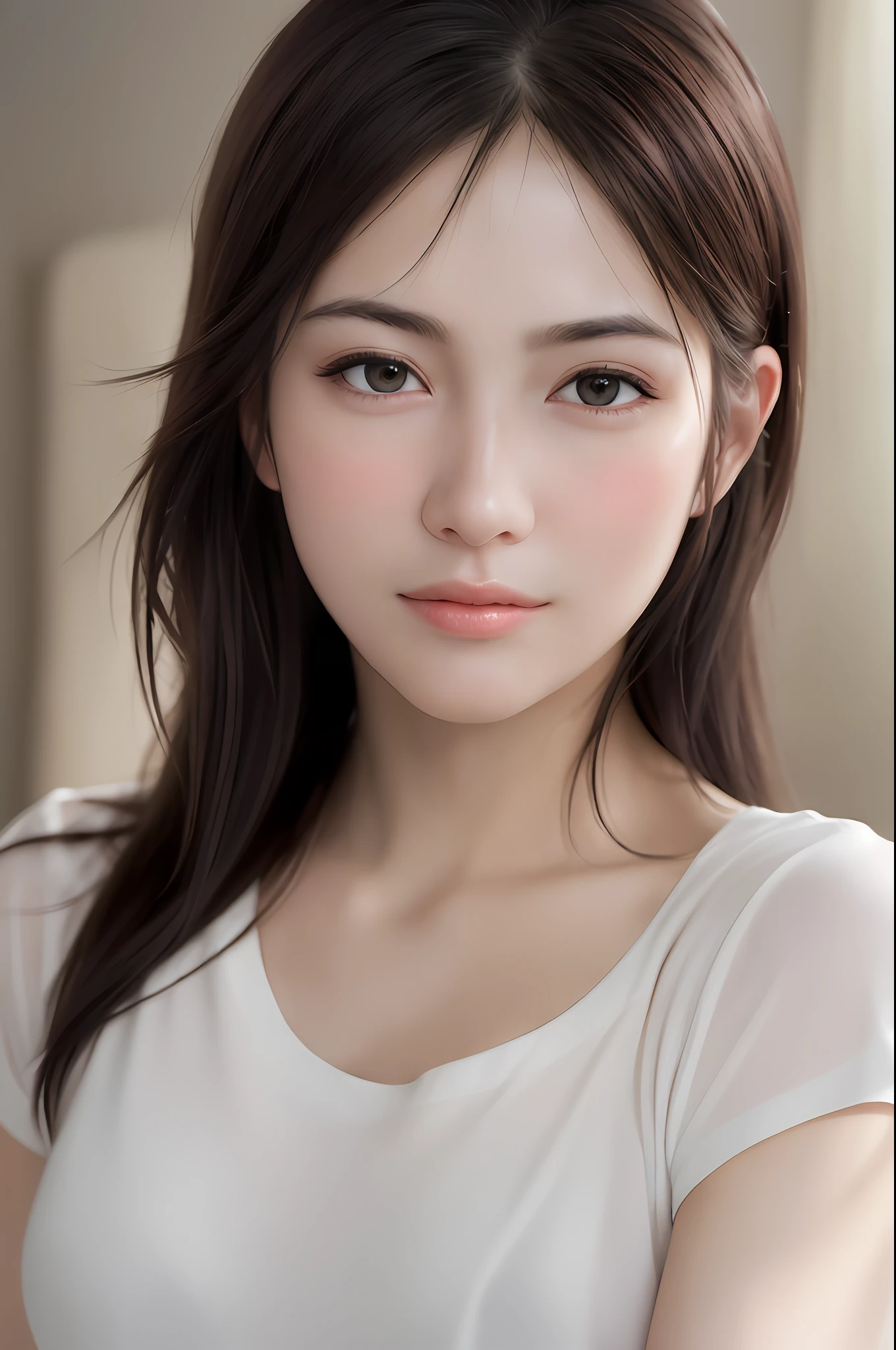 dressed, (photo realistic:1.4), (hyper realistic:1.4), (realistic:1.3),
(smoother lighting:1.05), (increase cinematic lighting quality:0.9), 32K,
1girl,20yo girl, realistic lighting, backlighting, light on face, ray trace, (brightening light:1.2), (Increase quality:1.4),
(best quality real texture skin:1.4), finely detailed eyes, finely detailed face, finely quality eyes,
(joy, blush), (tired and sleepy and satisfied), face closeup, t-shirts,
(Increase body line mood:1.1), (Increase skin texture beauty:1.1)