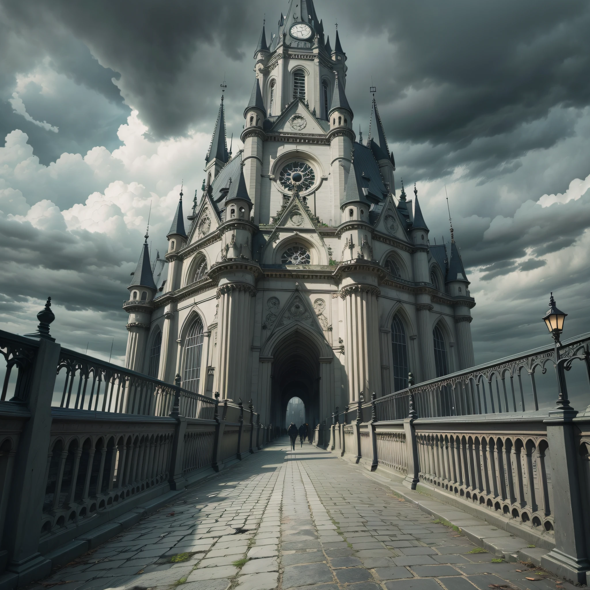 City, dark clouds, eerie atmosphere, scene map, horror --auto --s2