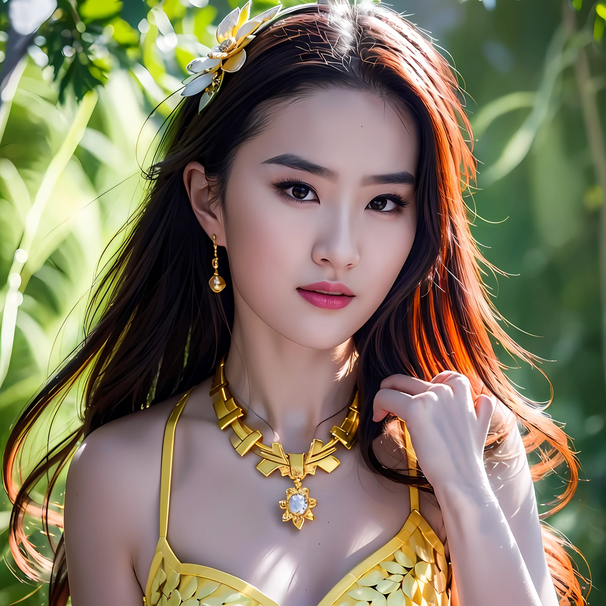Top Quality, Masterpiece, Hi-Res, One Girl, Cheongsam, Hair Ornament, Necklace, Jewelry, Beautiful Face, Body Up, Tyndall Effect, Photorealistic, Dark Studio, Rim Lighting, Two-Tone Lighting, (High Detail Skin: 1.2), 8k UHD, DSLR, Soft Lighting, High Quality, Volume Lighting, Candid, Photography, High Resolution, 4K, 8K , Bokeh,, --auto --s2