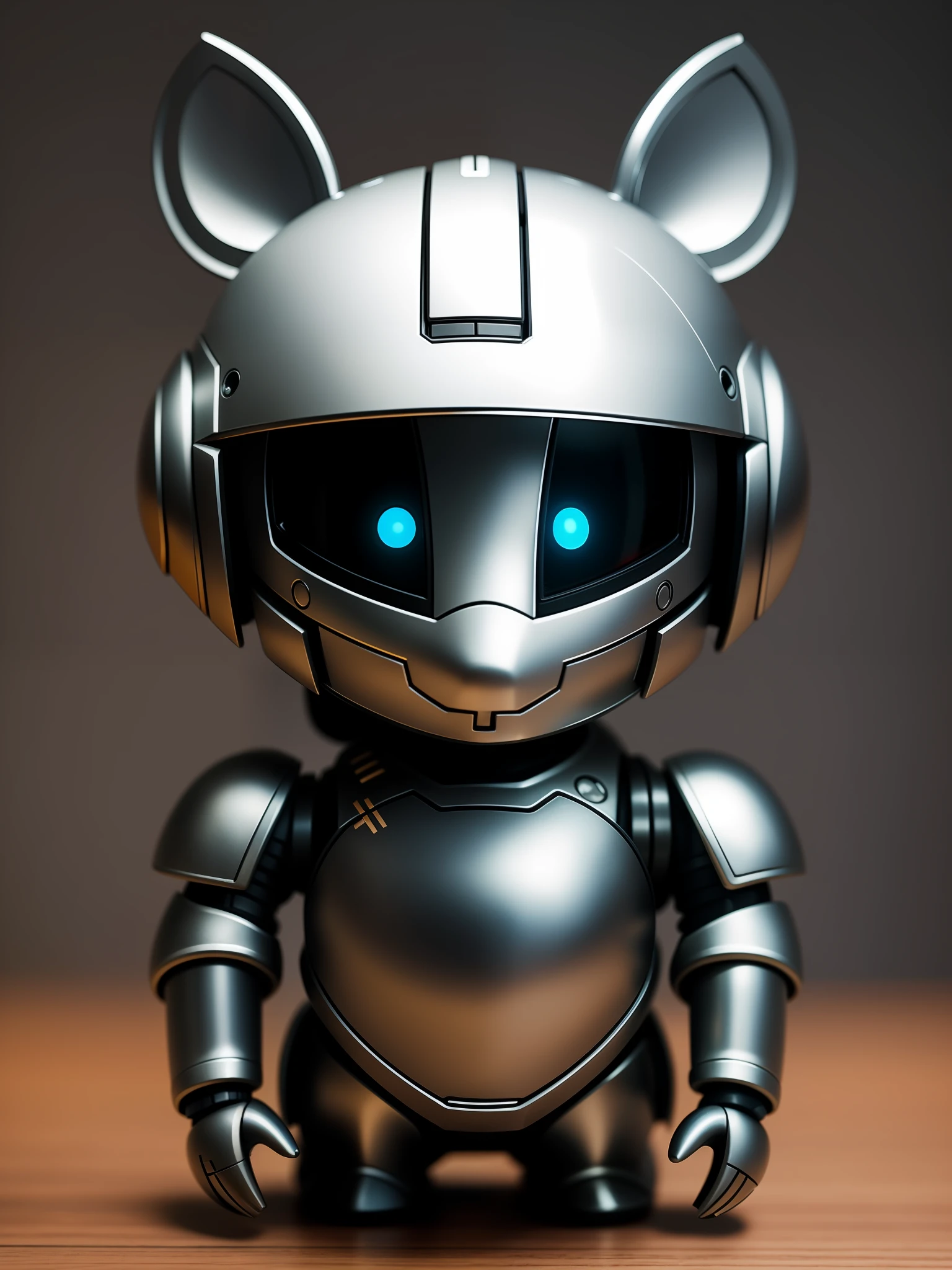 A cute little mouse in metal armor that does not cover the face, (cyborg: 1.1), ([tail | detailed wire]:1.3), (complex detail), HDR, (hyperdetailed: 1.2), cinematic shot, vignette, centered