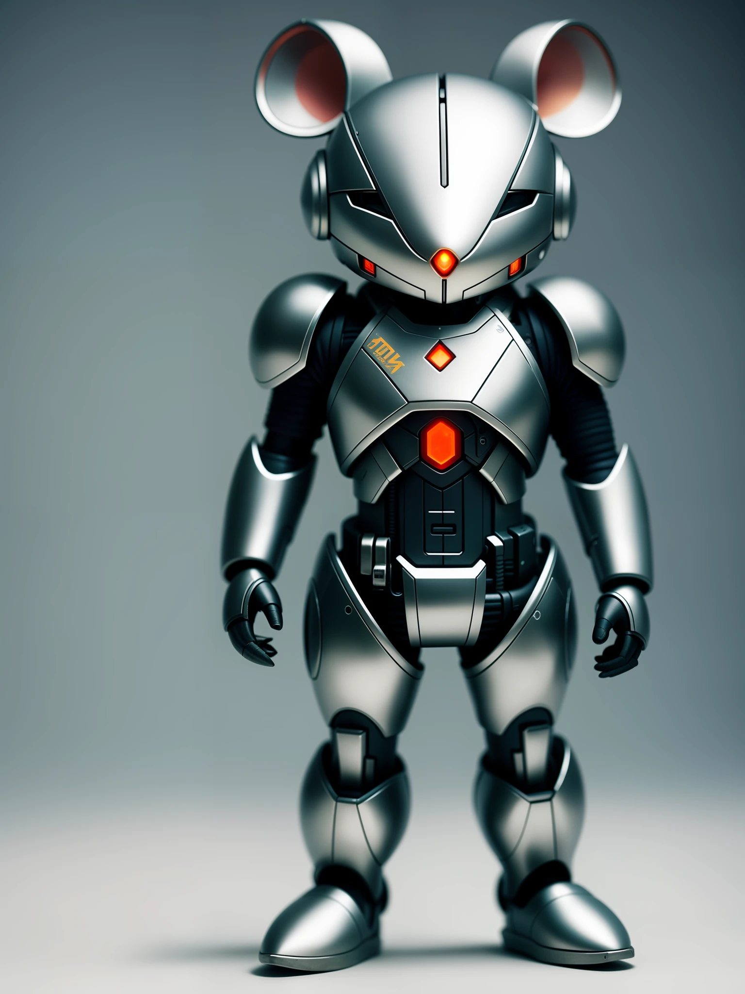 A cute little mouse in metal armor, (cyborg: 1.1), ([tail | detailed wire]:1.3), (complex details), HDR, (hyperdetailed: 1.2), cinematic shot, vignette, centered