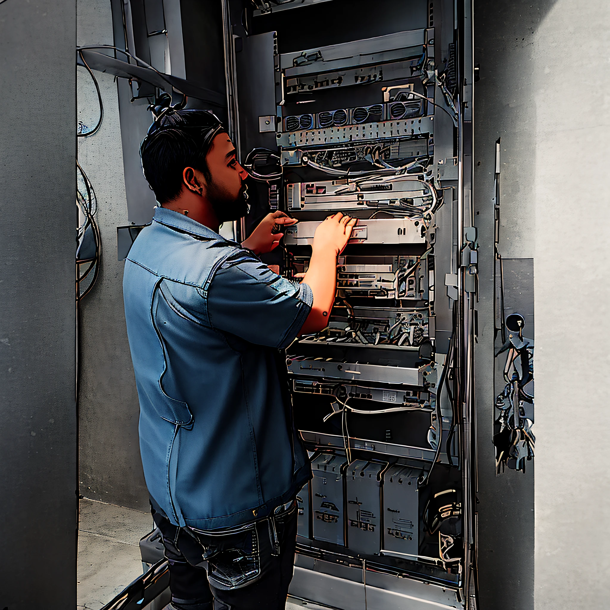 (tradesman:1.3, engineering:1.1, telecommunication engineering:1.1), (noteB:0.8, cupboard:0.8, wire:0.8), precise, monochromatic, technical, steel texture, realistic, gears and machinery, futuristic, TH style,tradesman,engineering,telecommunication engineering,noteB,cupboar,wire