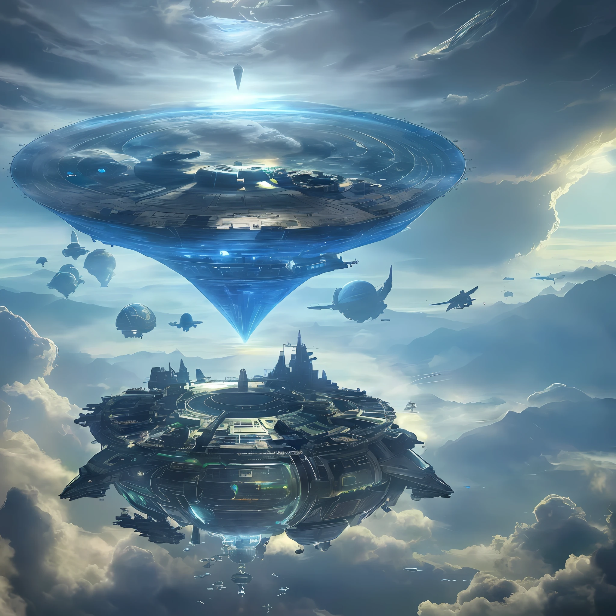 Masterpiece, best quality, (8k very detailed CG unit wallpaper) (best quality), (best illustration), (best shadows), Ultra realistic, high definition, very detailed, human spaceship is landing in the planet of AVATAR, very detailed spaceship, Alien planet ocean view, science fiction view