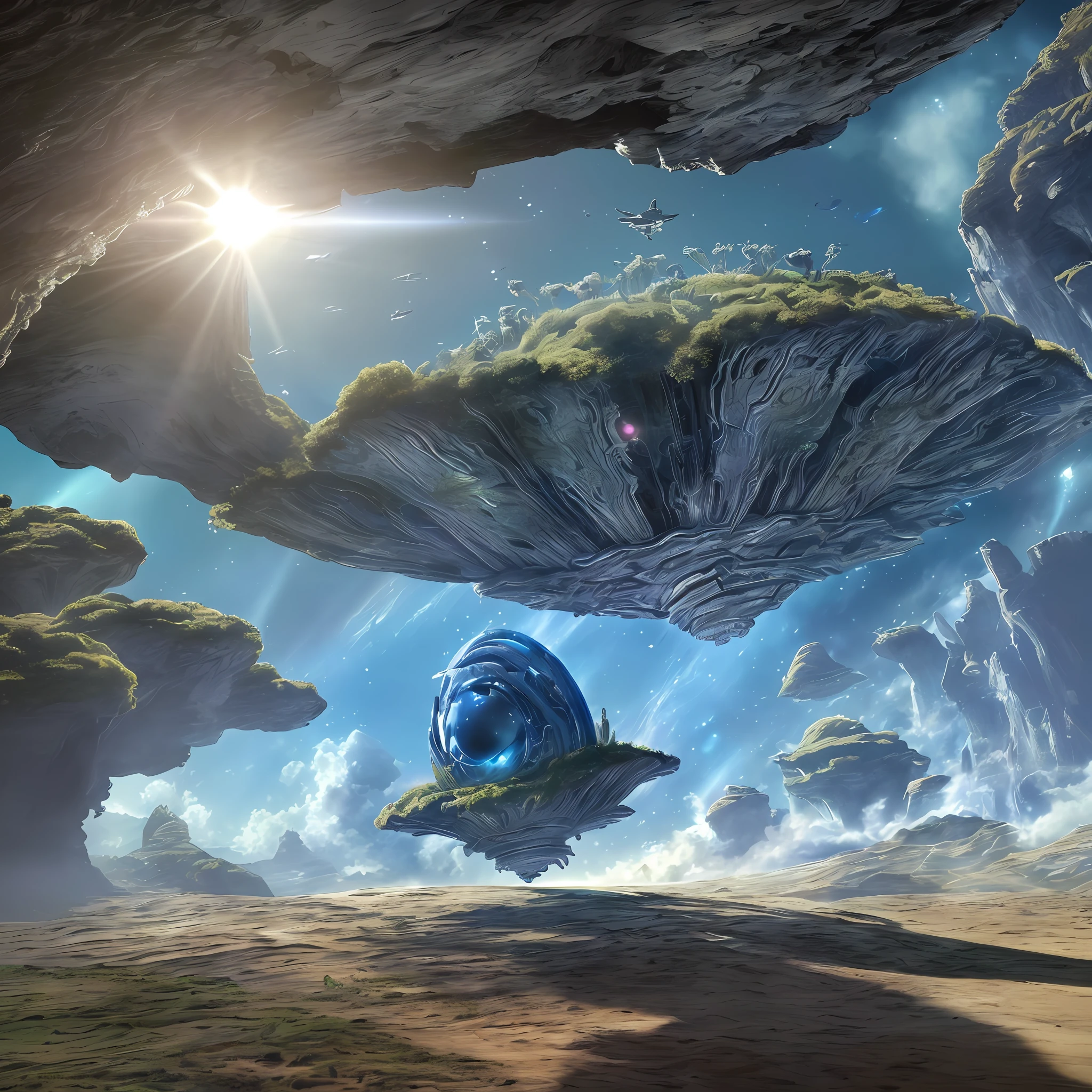 Masterpiece, best quality, (8k very detailed CG unit wallpaper) (best quality), (best illustration), (best shadows), Ultra realistic, high definition, very detailed, human spaceship is landing in the planet of AVATAR, very detailed spaceship, Alien planet ocean view, science fiction view