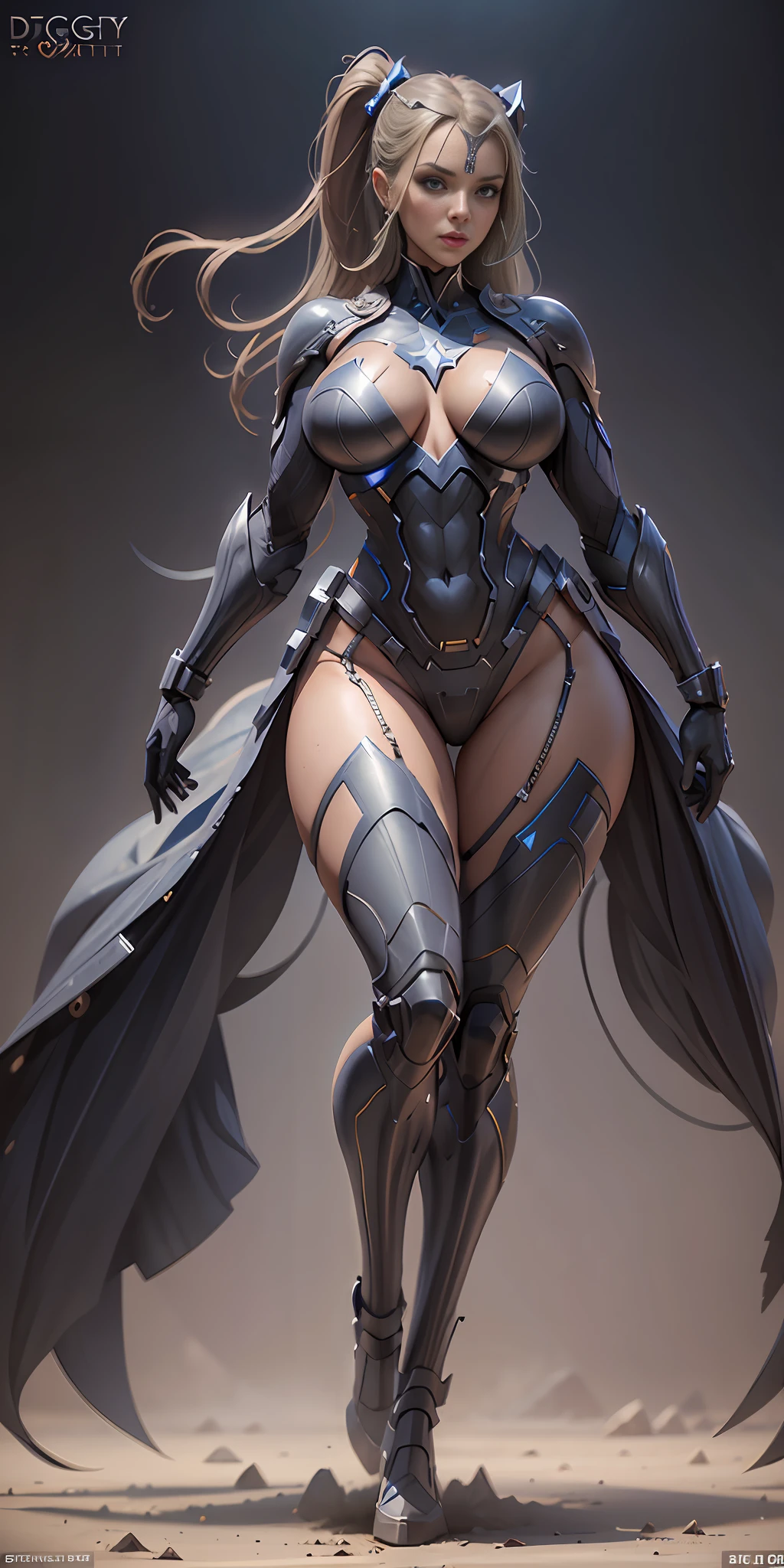 Stargirl from DC, big breasts, frontal, full-length, looking at the camera, facing the audience, standing pose, simple background, three-dimensional light, detailed full-body concept, sleek digital concept art, beautiful full-body concept art, art trend, full-length CGsociety,
