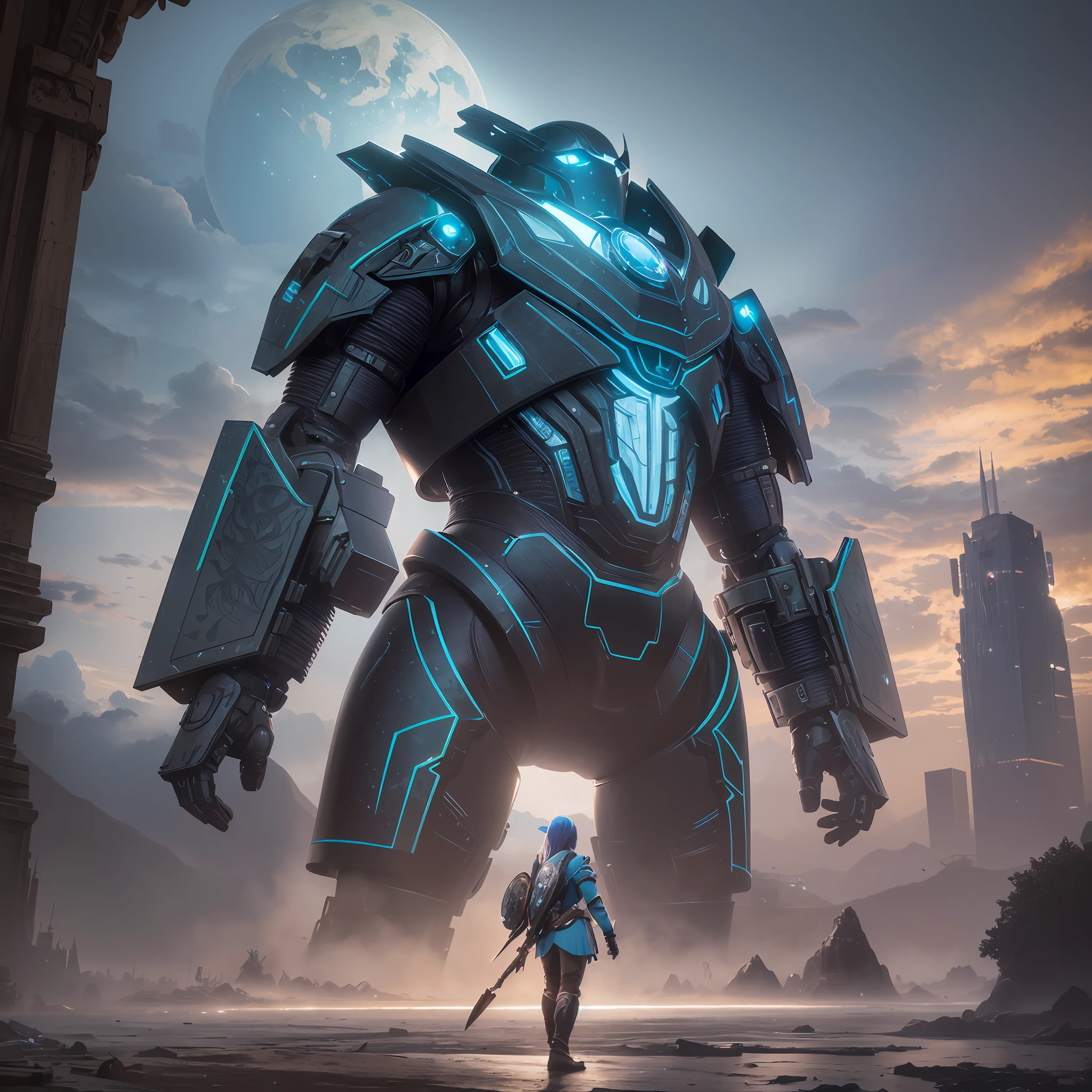 concept art, full body portrait of a warmachine terminator, cyborg, ornate, Blue and silver, armor, robes, Hyperrealistic, 4K, Unreal Engine, Highly Detailed, Dramatic Lighting, Beautiful --ar 9:16 --s 1250 --q 2Sky, Clouds, holding_weapon, no_humans, geometry, multidimensional, planet,sci fi_Fantasy,Cyberpunk,Mechanical marvel,Robotic presence,Cybernetic trees , Glow, giant mechanical _ trees , city with tall trees _Architecture,sky, cloud, glowing, big trees river, waterfall ,cybernetic _trees, tree_mech, sci-fi, cityscape, realistic, Science Fiction, Cities, Rendered in Octane, hyper realistic, 8k, epic composition, cinematic, octane render, artstation landscape vista photography by Carr Clifton & Galen Rowell, 16K resolution, Landscape veduta photo by Dustin Lefevre & tdraw, 8k resolution, detailed landscape painting by Ivan Shishkin, DeviantArt, Flickr, rendered in Enscape, Miyazaki, Nausicaa Ghibli, Breath of The Wild,,trending in artstation, cgsociety, 8k post-processing highly detailed,Junji Murakami, Mucha Klimt, Sharandula, Hiroshi Yoshida, Tom Bagshaw, Ross Tran, Artgerm,Craig Mullins,dramatic,Junji Murakami, moody lighting rendered by octane engine,characters 8K symmetrical arstation, cape,cinematic lighting, intricate details, 8k detail post processing, hyperealistic, octane rend, Zdzisław Beksiński style, ar 2:3 Reality Reality --auto --v6 --s2